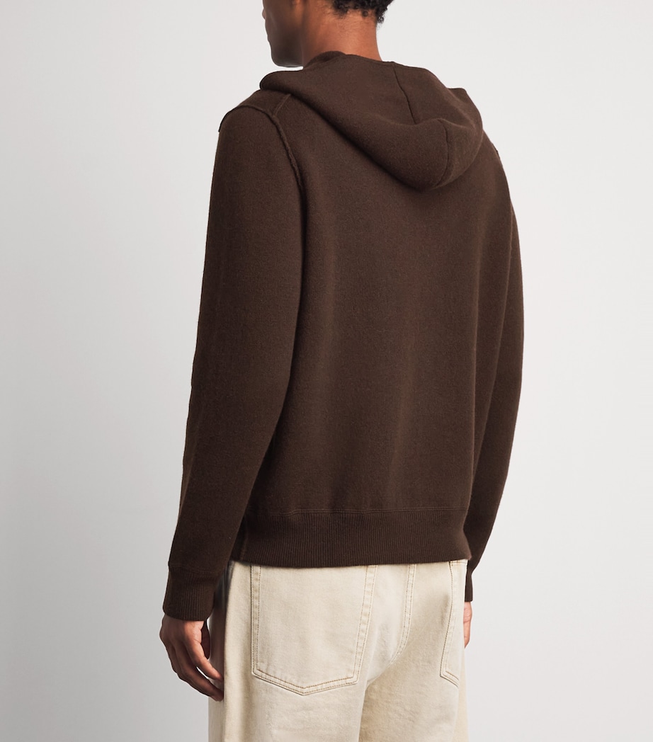 Allude Mens Wool-Cashmere Zip-Up Hoodie Image 5