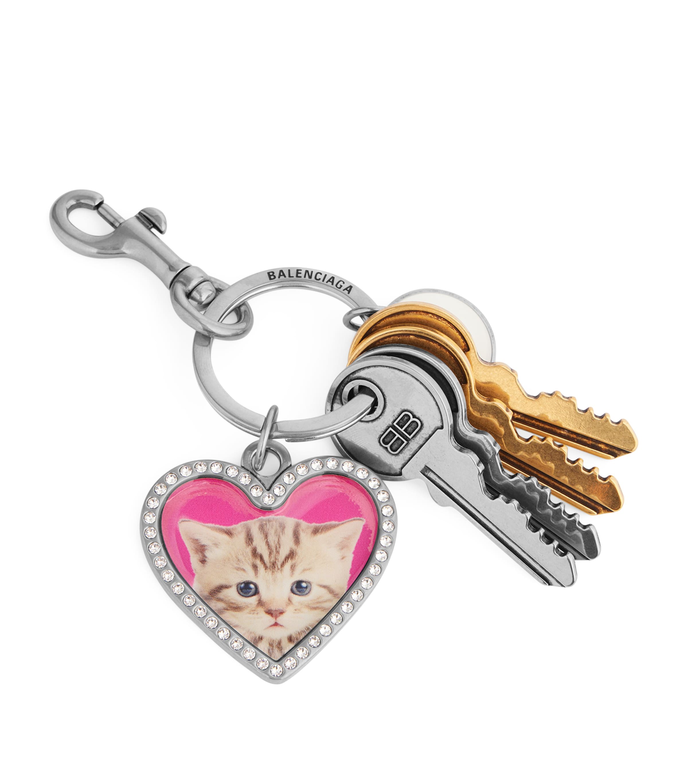 Balenciaga Kitten Heart Keyring