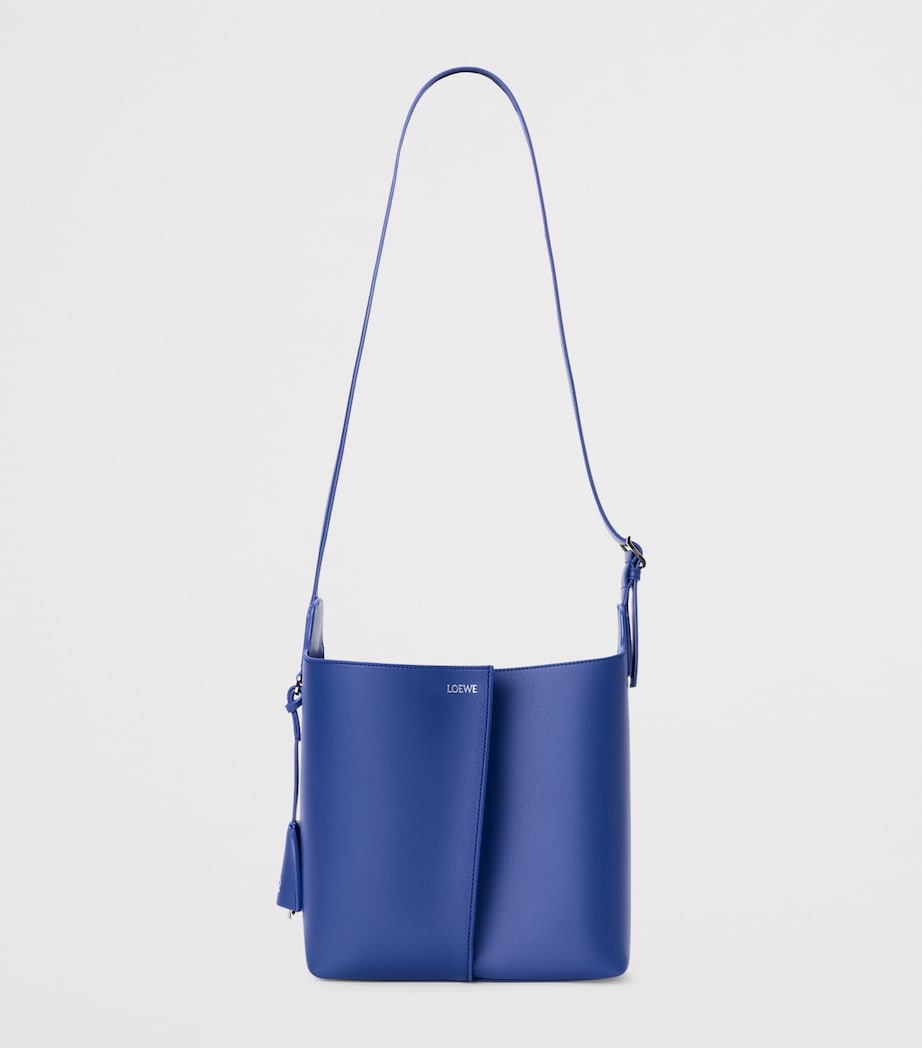 LOEWE Womens Medium Leather Bilbao Bucket Bag Stellar Blue Image 6