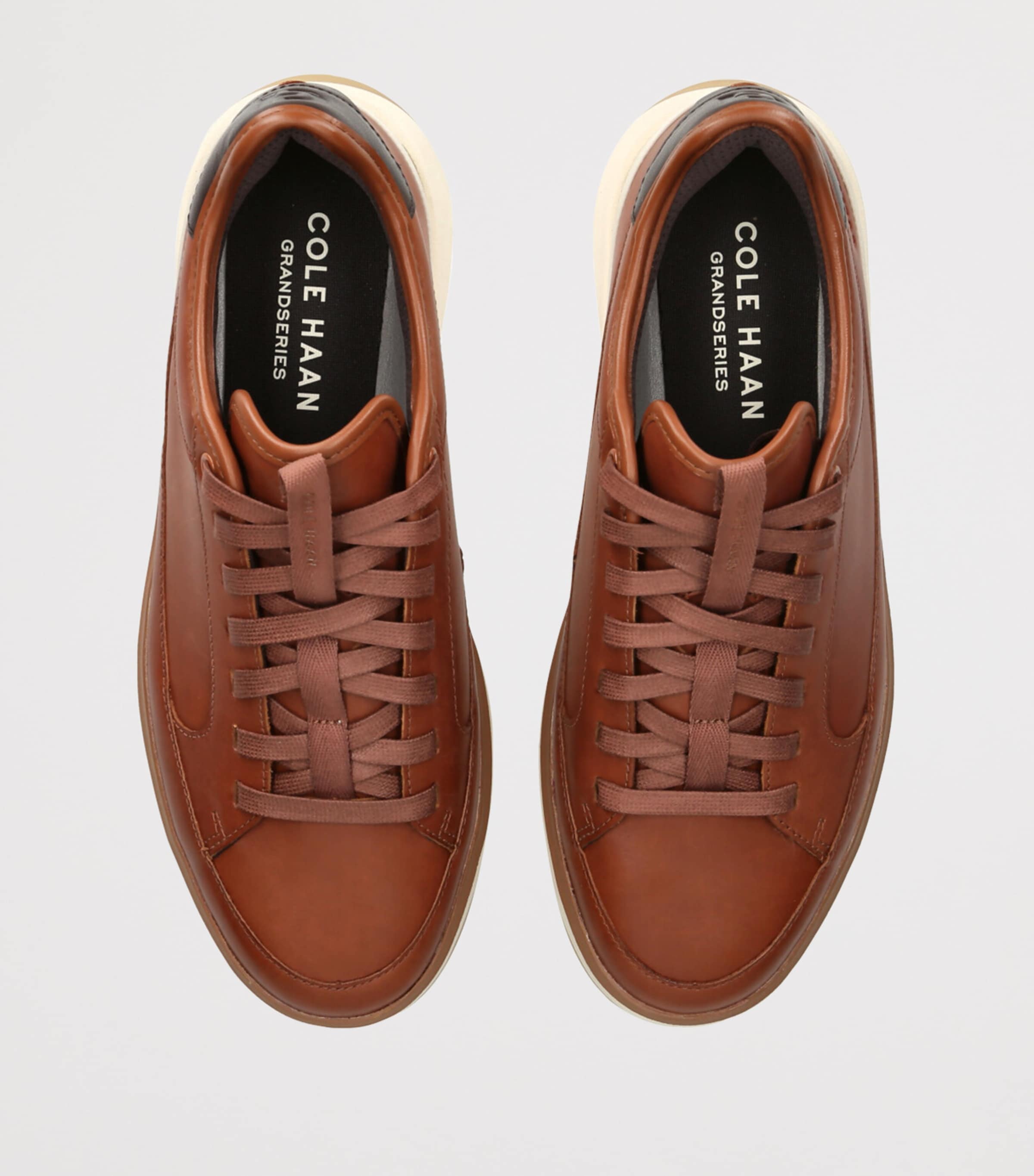 Cole Haan Leather GrandPrø All Day Court Sneakers Tan Comb Image 4