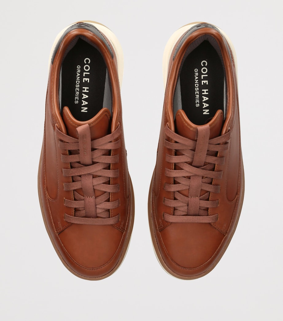 Cole Haan Leather GrandPrø All Day Court Sneakers Tan Comb Image 4