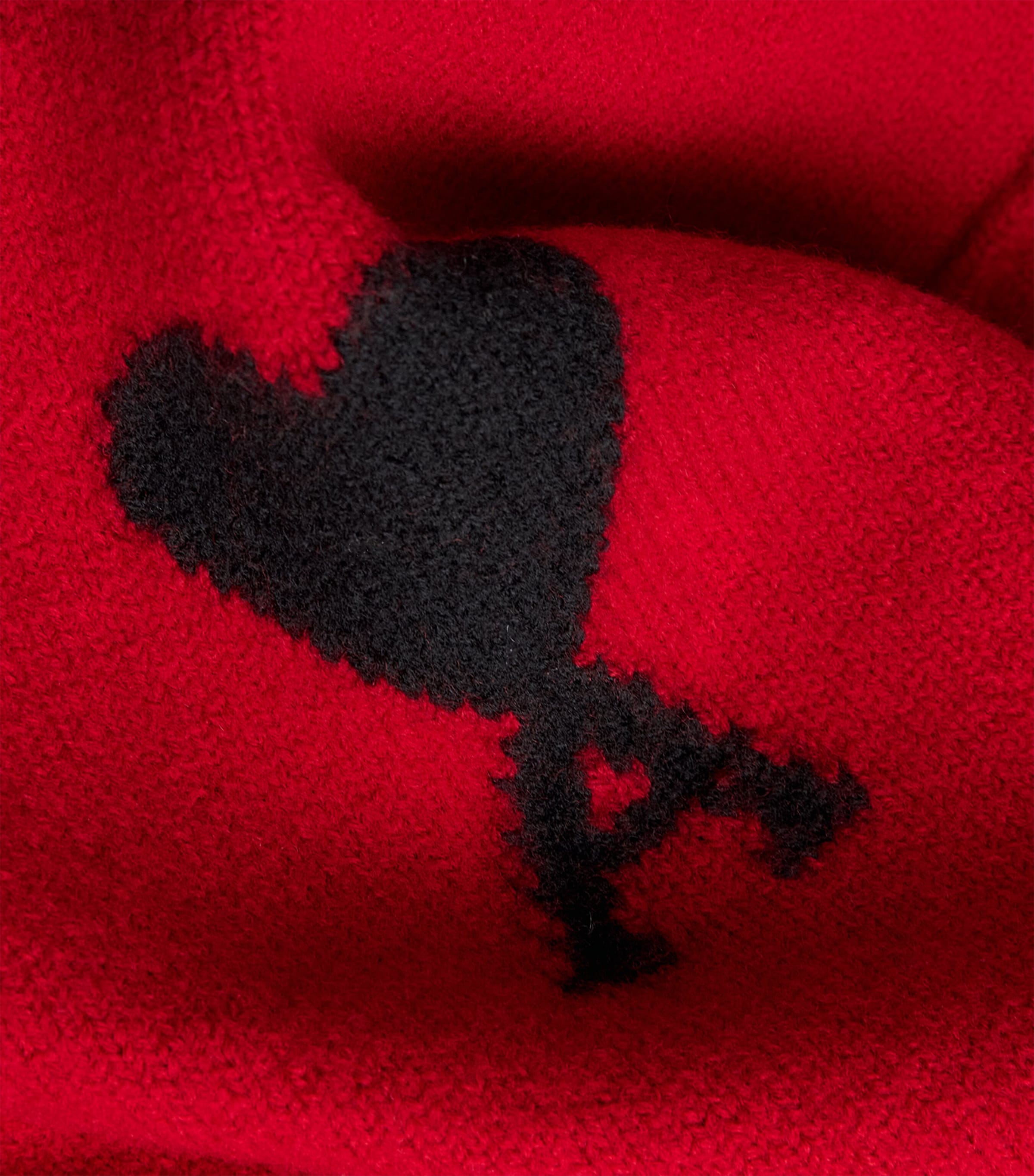 AMI Paris Womens Wool Ami de Coeur Sweater Rouge Rubis/ Noir Image 6