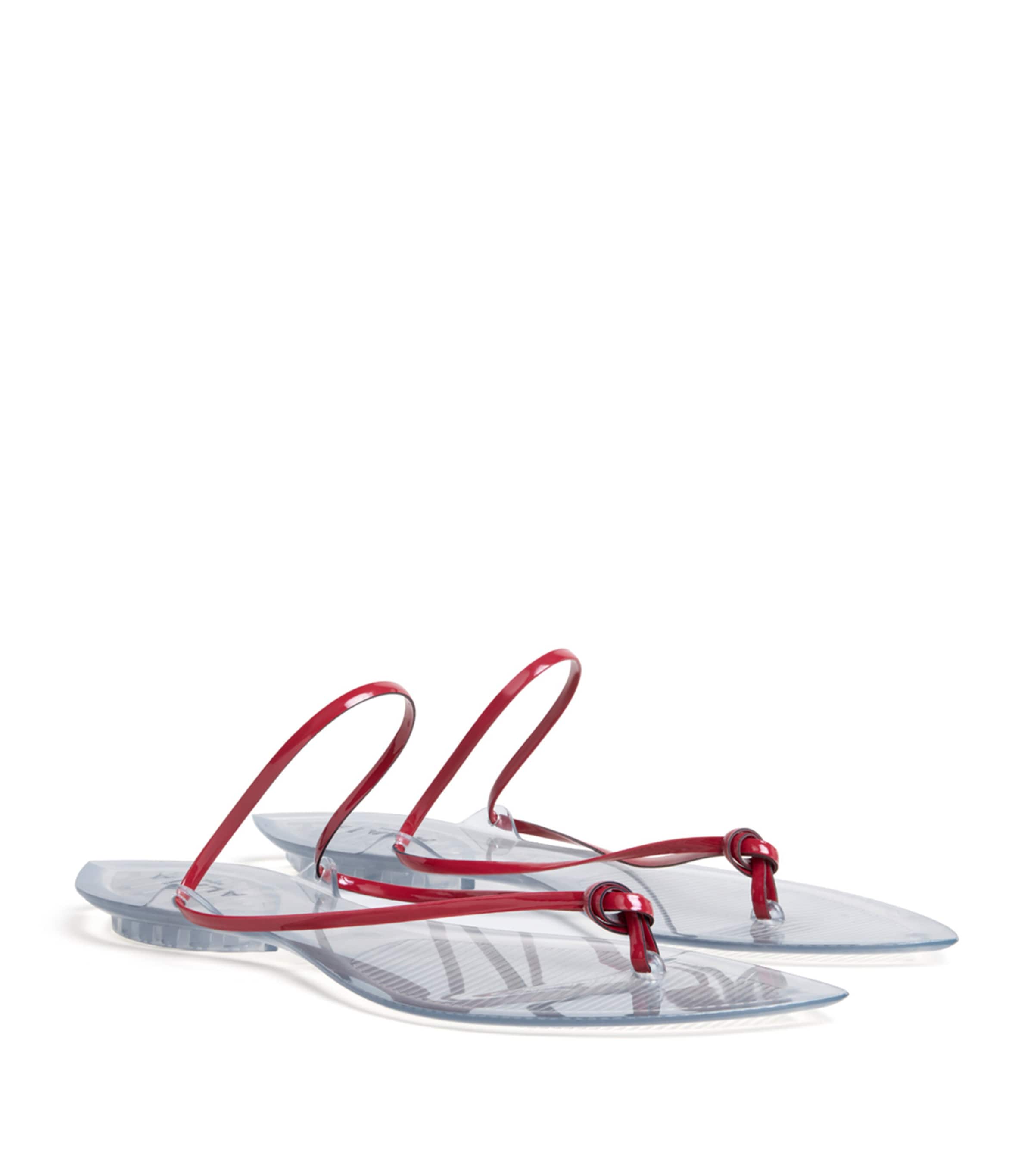 Alaïa Leather Invisible Thong Sandals Carmine Image 3