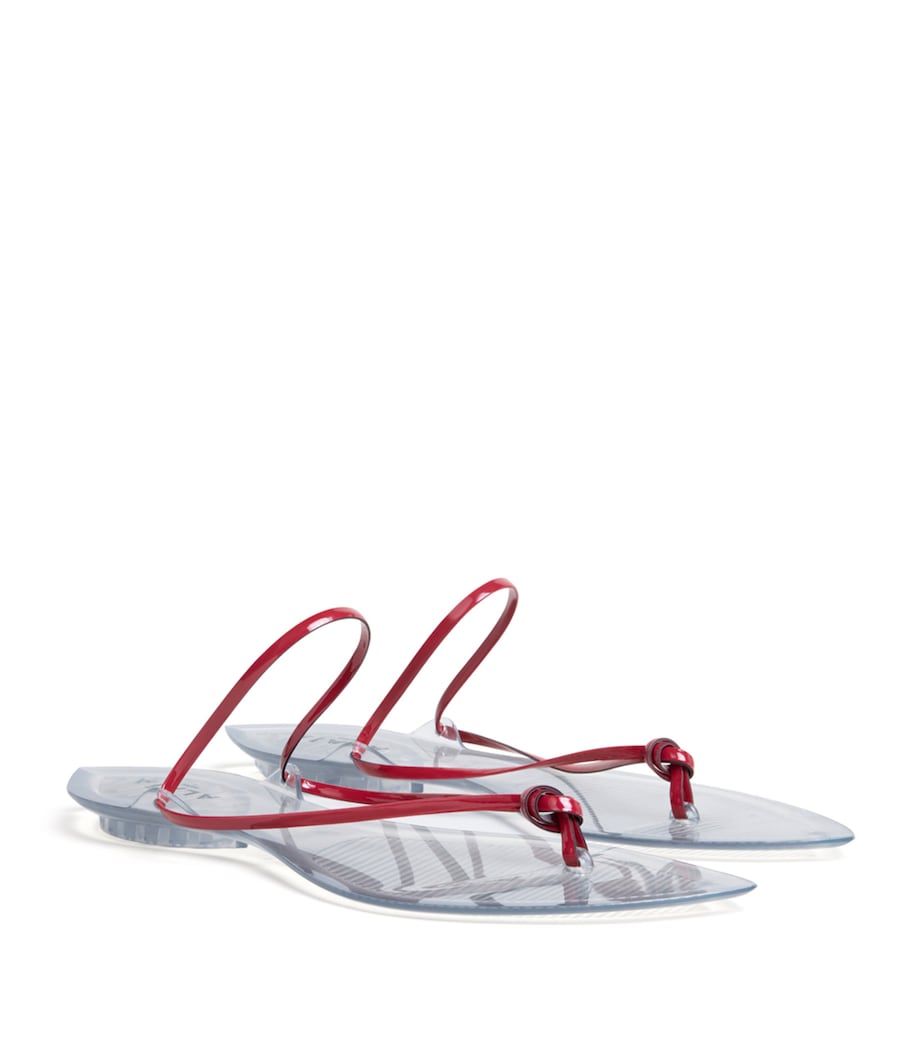 Alaïa Leather Invisible Thong Sandals Carmine Image 3