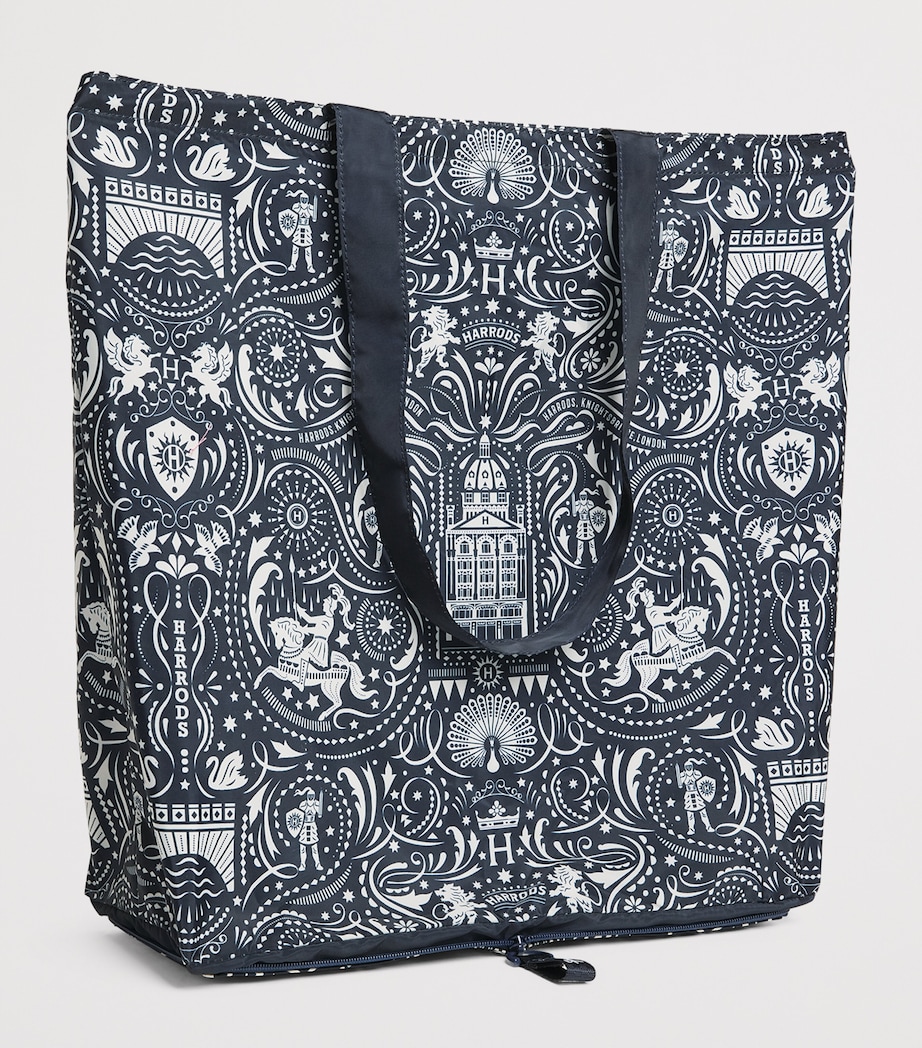 Harrods Knights of Brompton Pocket Shopper Bag Multi Print Image 2