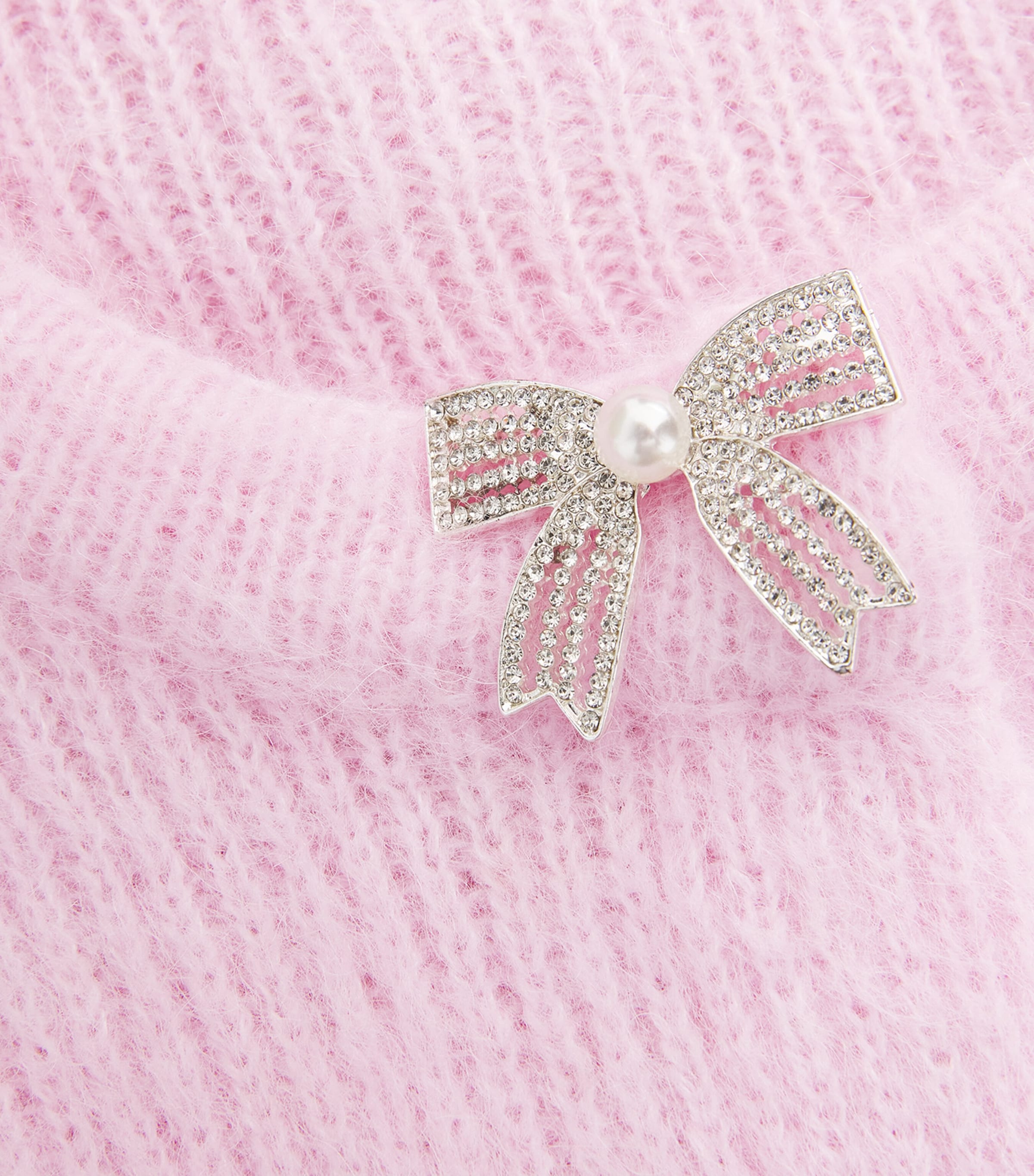 Cropped Bow Cardigan PINK Image 5