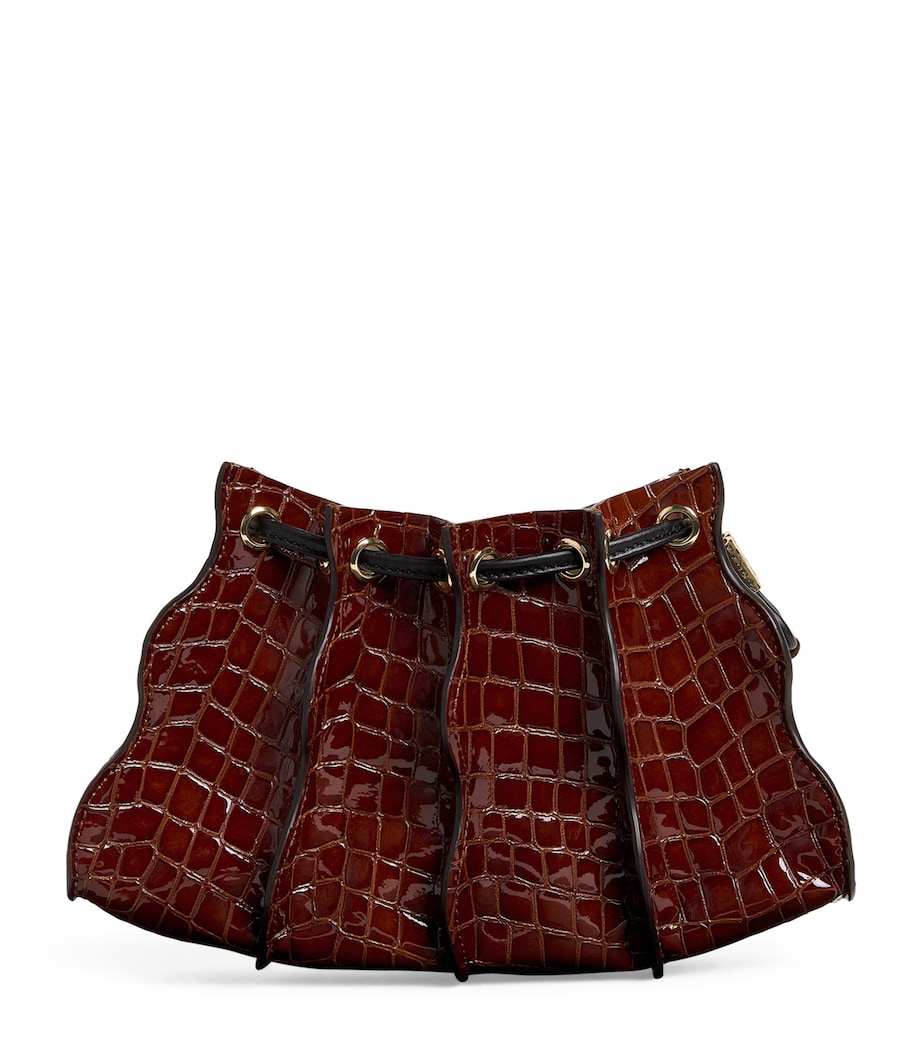 Mini Croc-Embossed Leather Adria Cross-Body Bag CHESTNUT Image 1