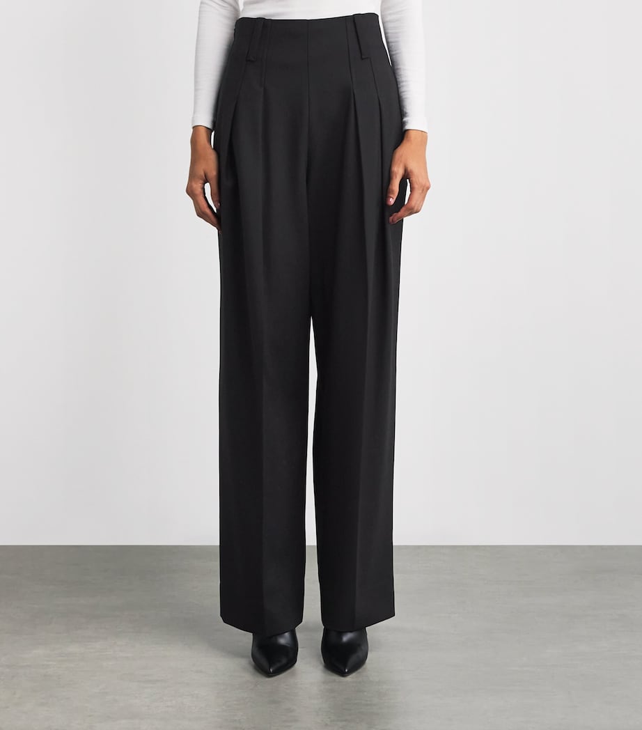 Straight High-Rise Trousers 1 BLACK Image 3