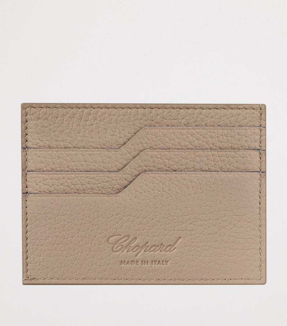 Small Leather Heritage Card Holder BEIGE/BLUE Image 3