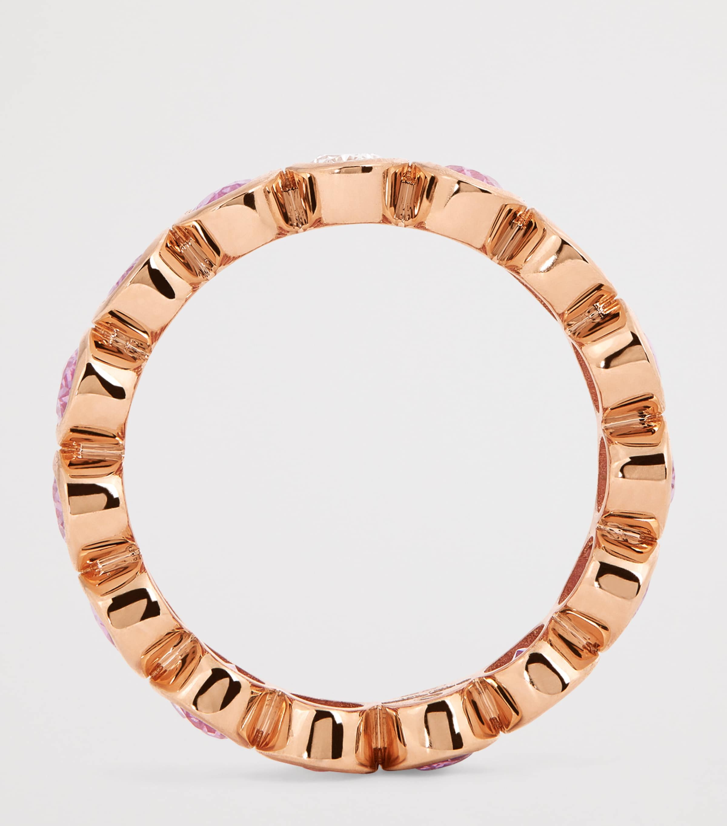 Rose Gold, Diamond and Sapphire Eternity Ring ROSE GOLD Image 3