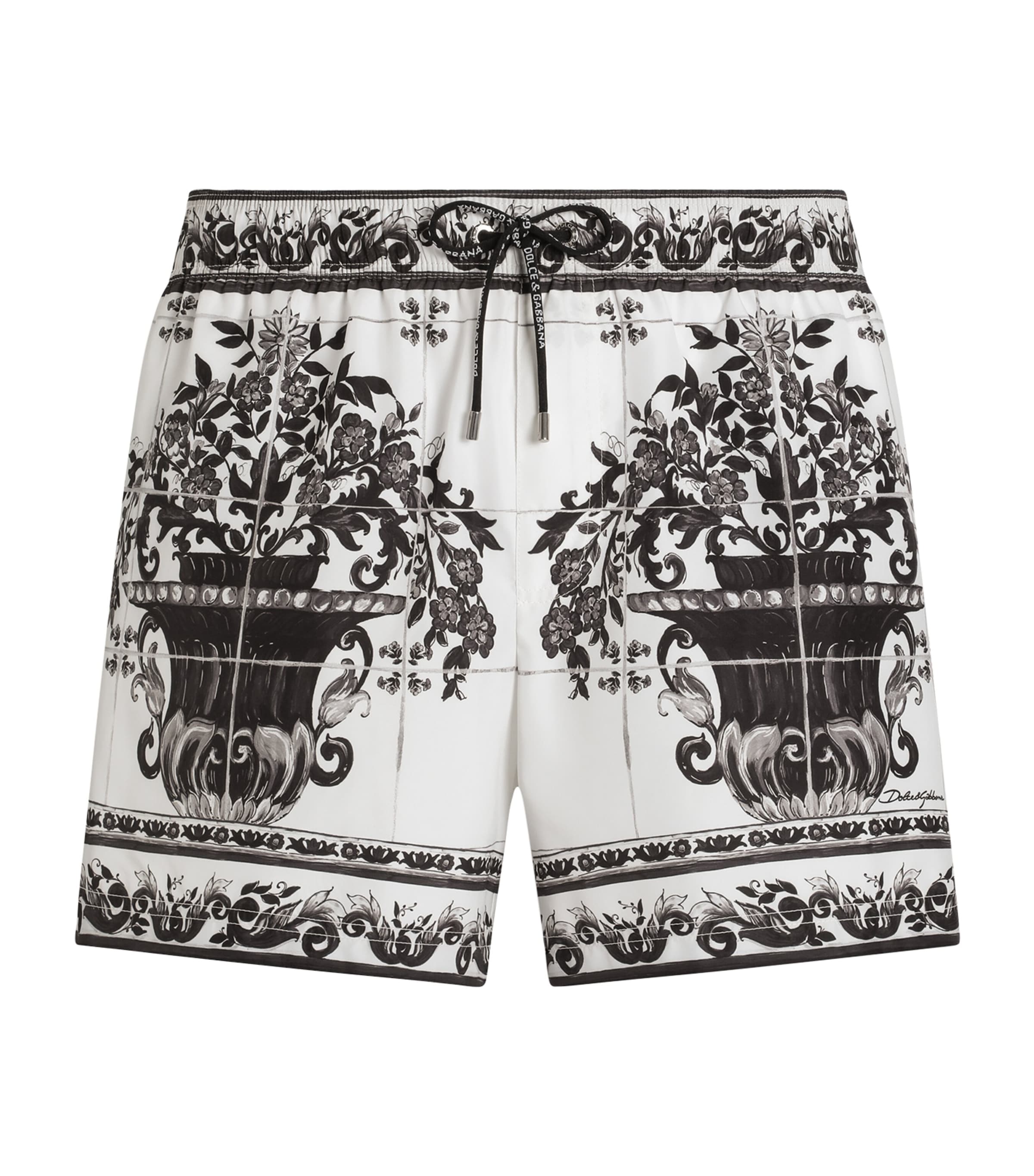 Dolce & Gabbana Majolica Print Swim Shorts In Multi