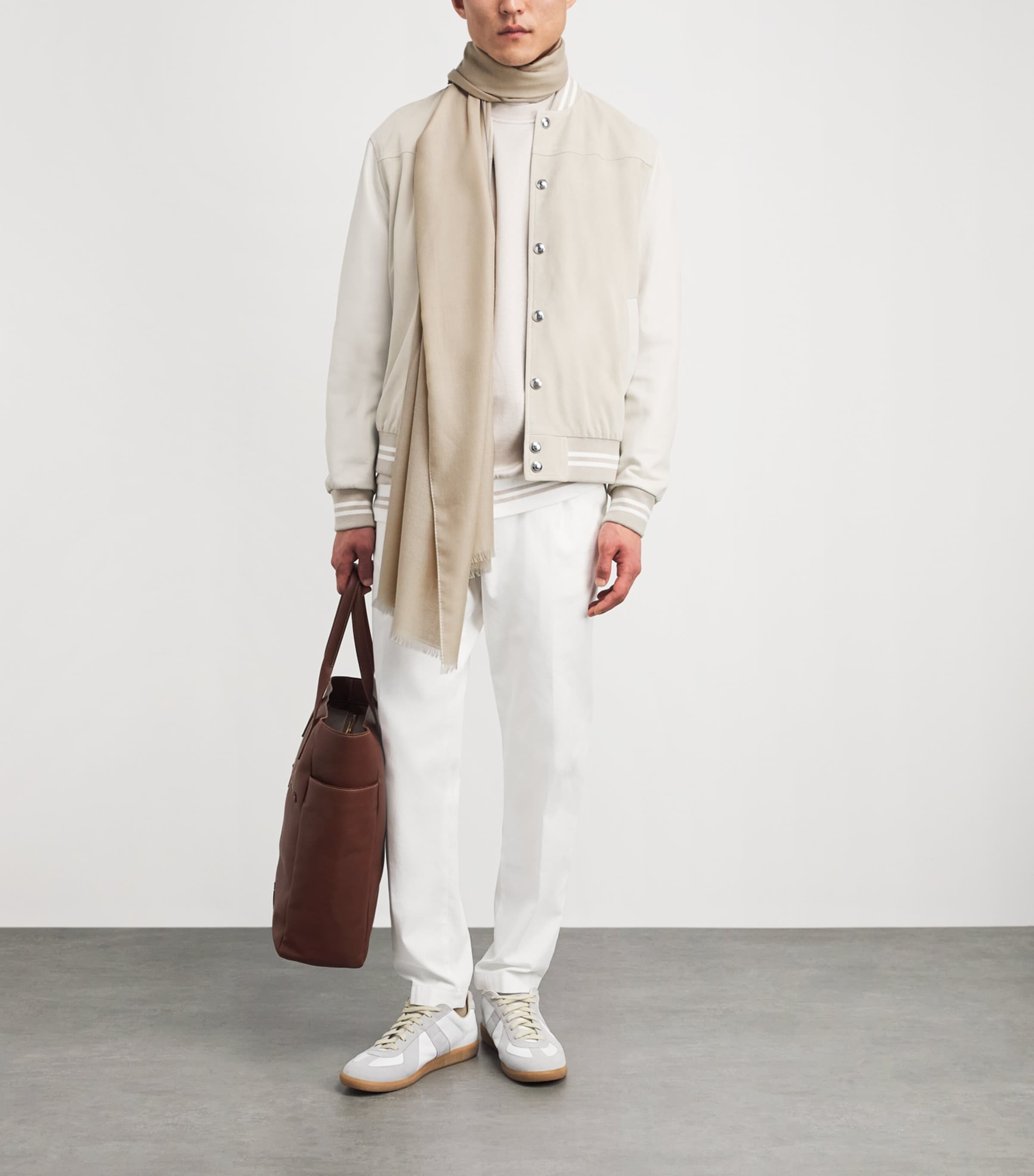 Eleventy Wool-Cashmere-Silk Scarf Sabbia Image 2
