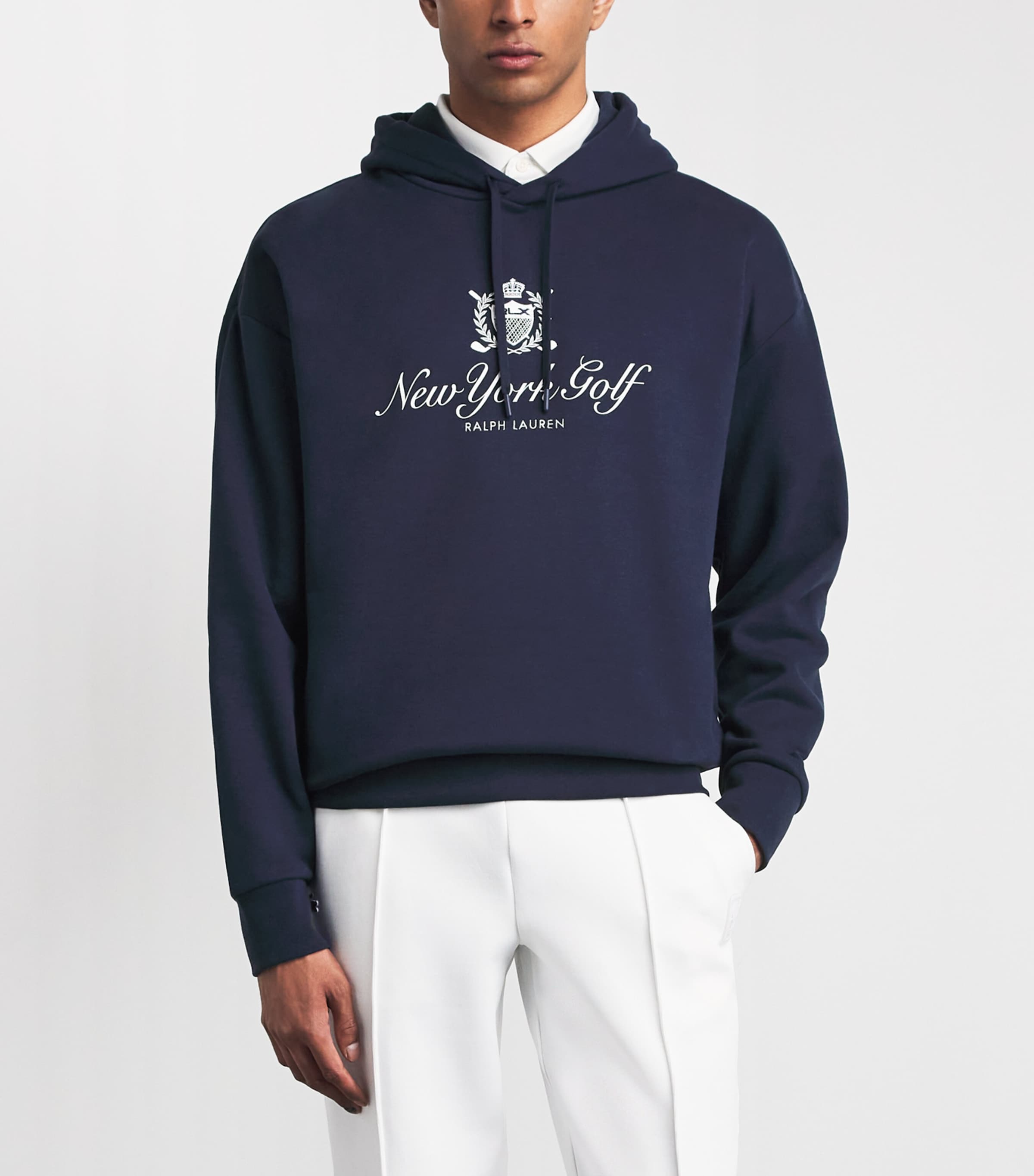 RLX Ralph Lauren Mens Cotton-Blend Hoodie Refined Navy Image 4