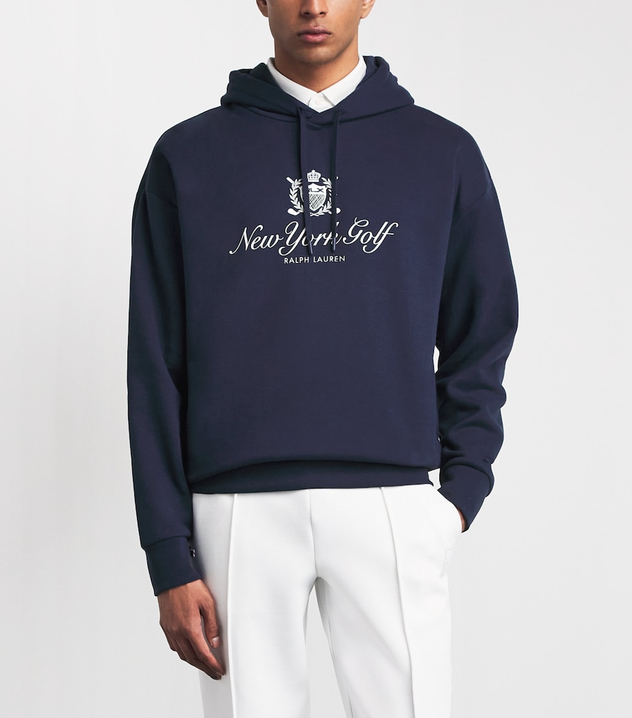 RLX Ralph Lauren Mens Cotton-Blend Hoodie Refined Navy Image 4