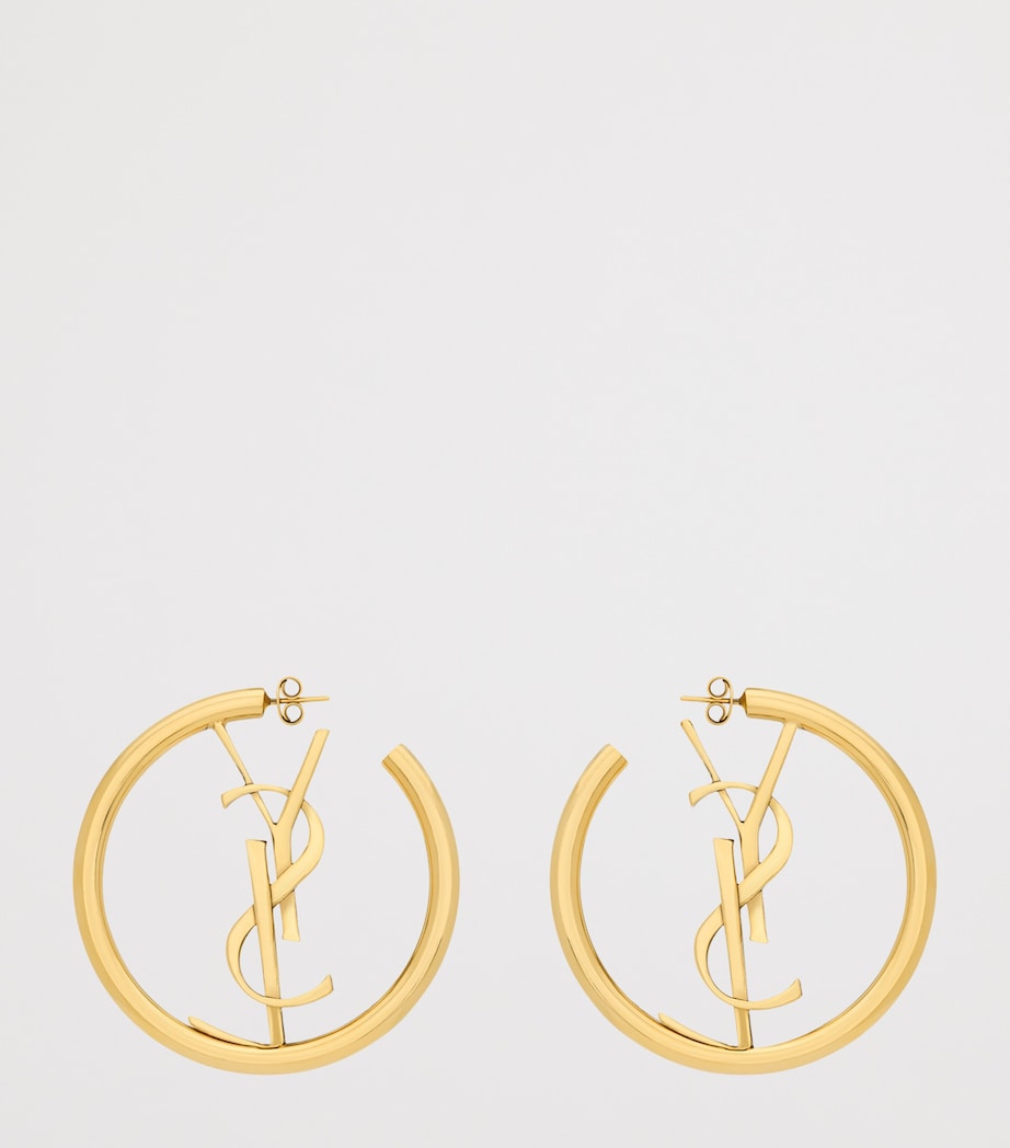 Saint Laurent Cassandre Logo Hoop Earrings Image 2