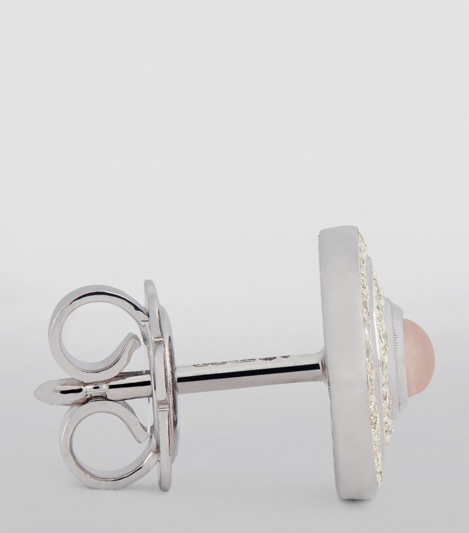 White Gold and Diamond Mini Eye Earrings WHITE GOLD Image 3