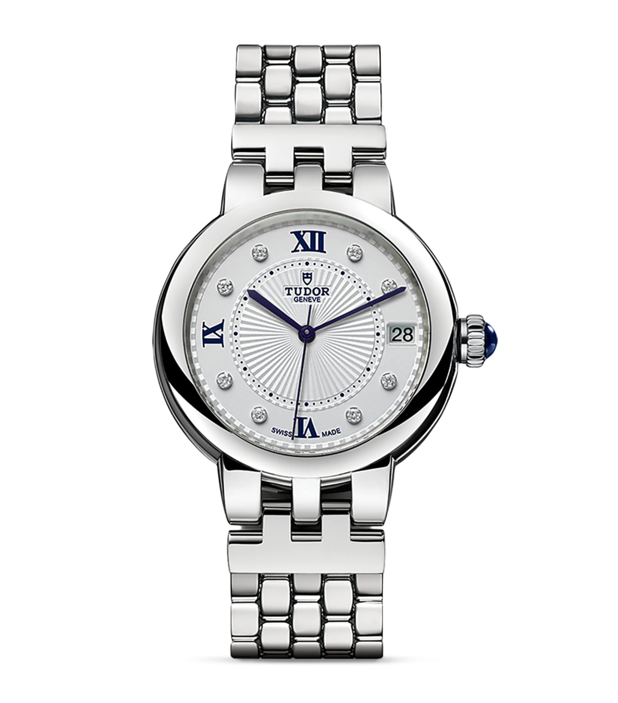 Tudor Clair De Rose Stainless Steel And Diamond Watch In Metallic