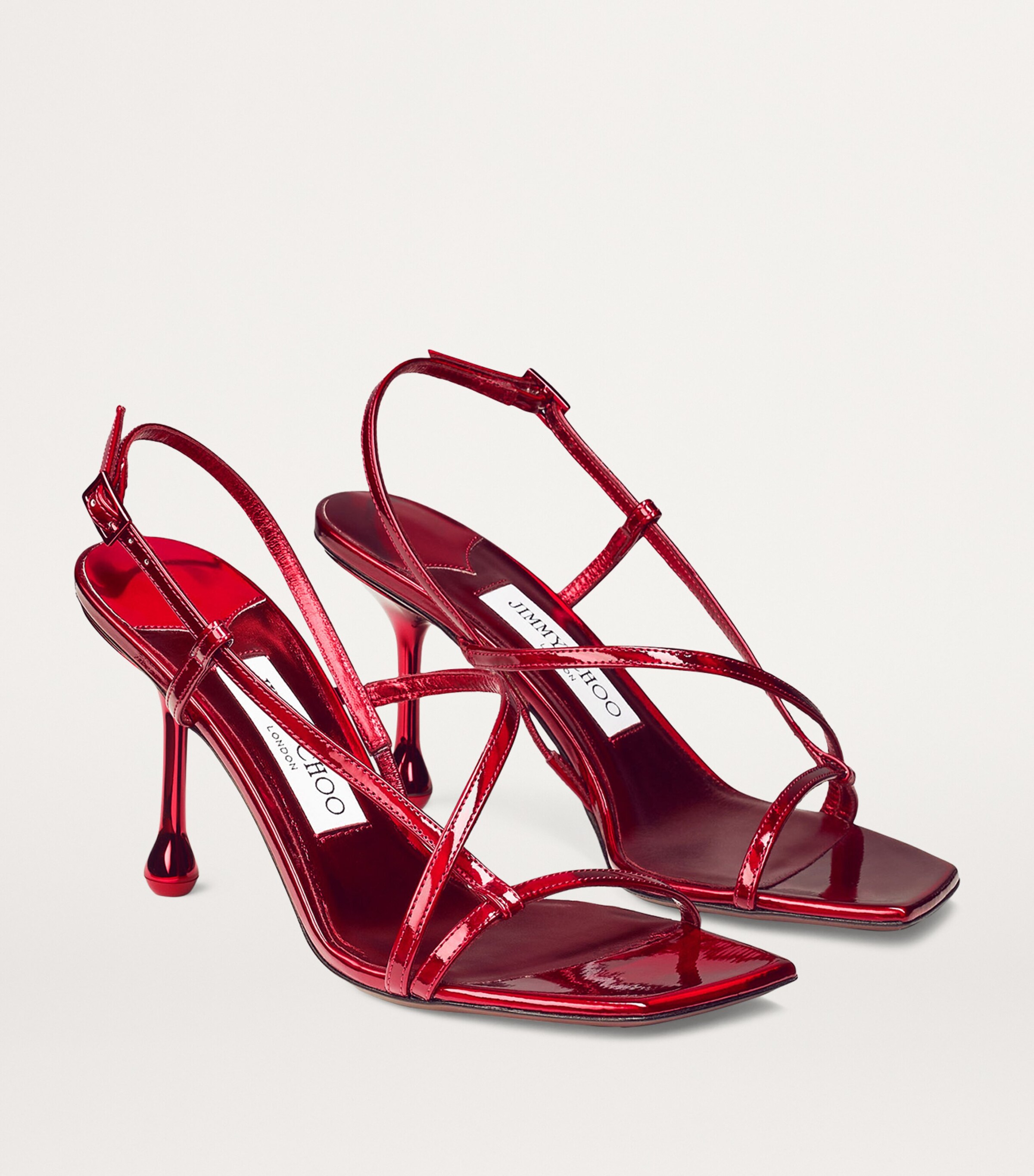 Jimmy Choo Etana 80 Metallic Leather Heeled Sandals | Harrods AE