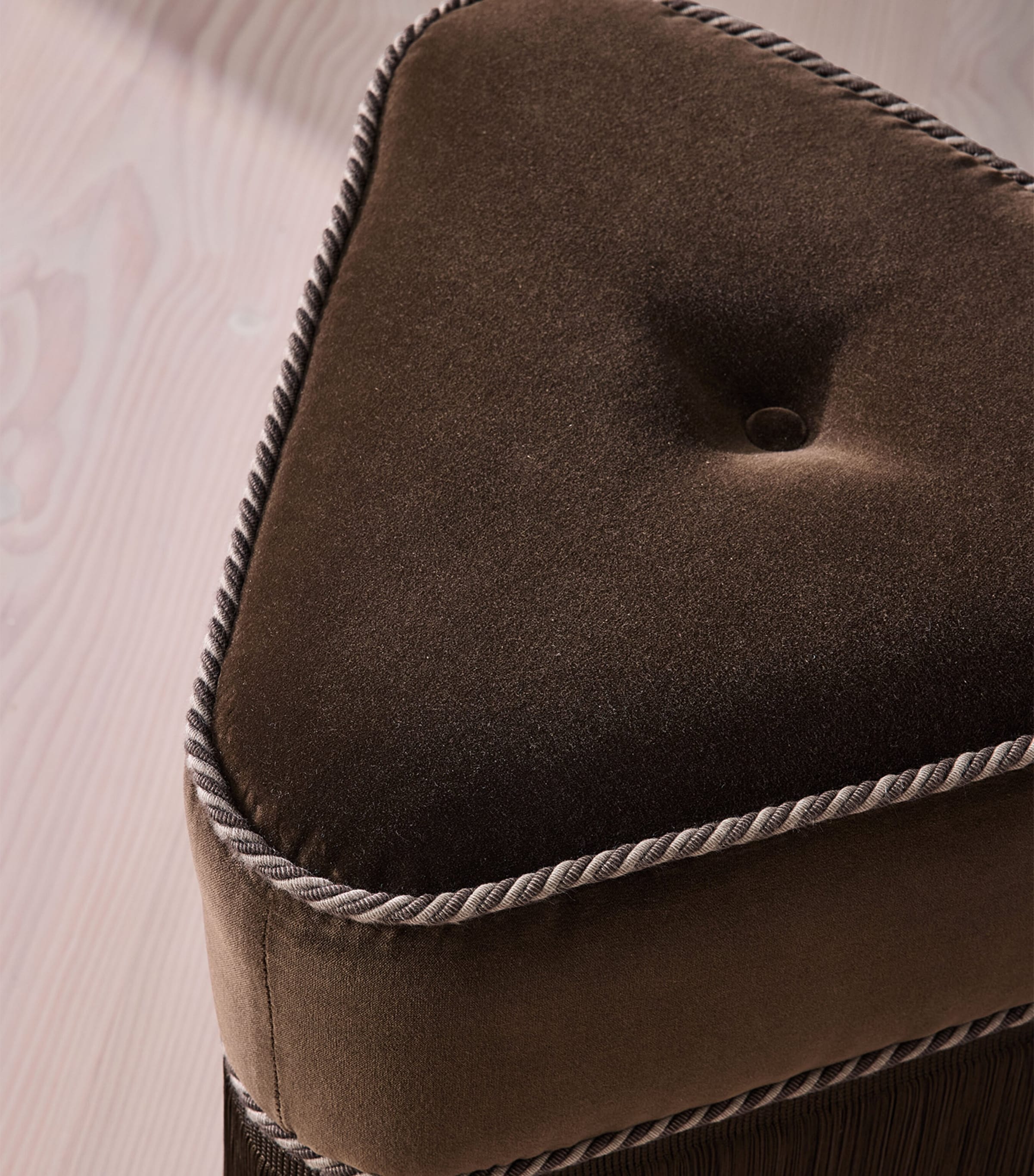 Soho Home Velvet Marta Footstool Brown Image 3