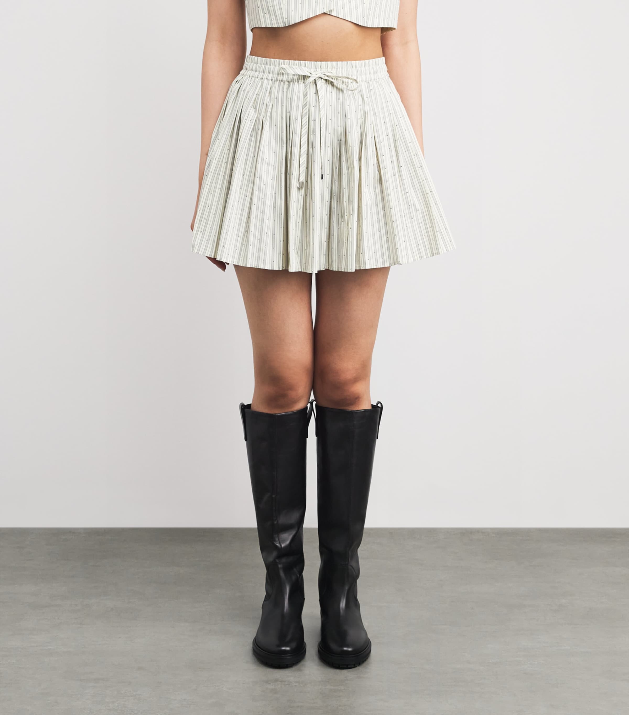 Embellished Stripe Mini Skirt ECRU Image 3
