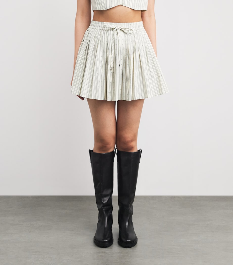 Embellished Stripe Mini Skirt ECRU Image 3