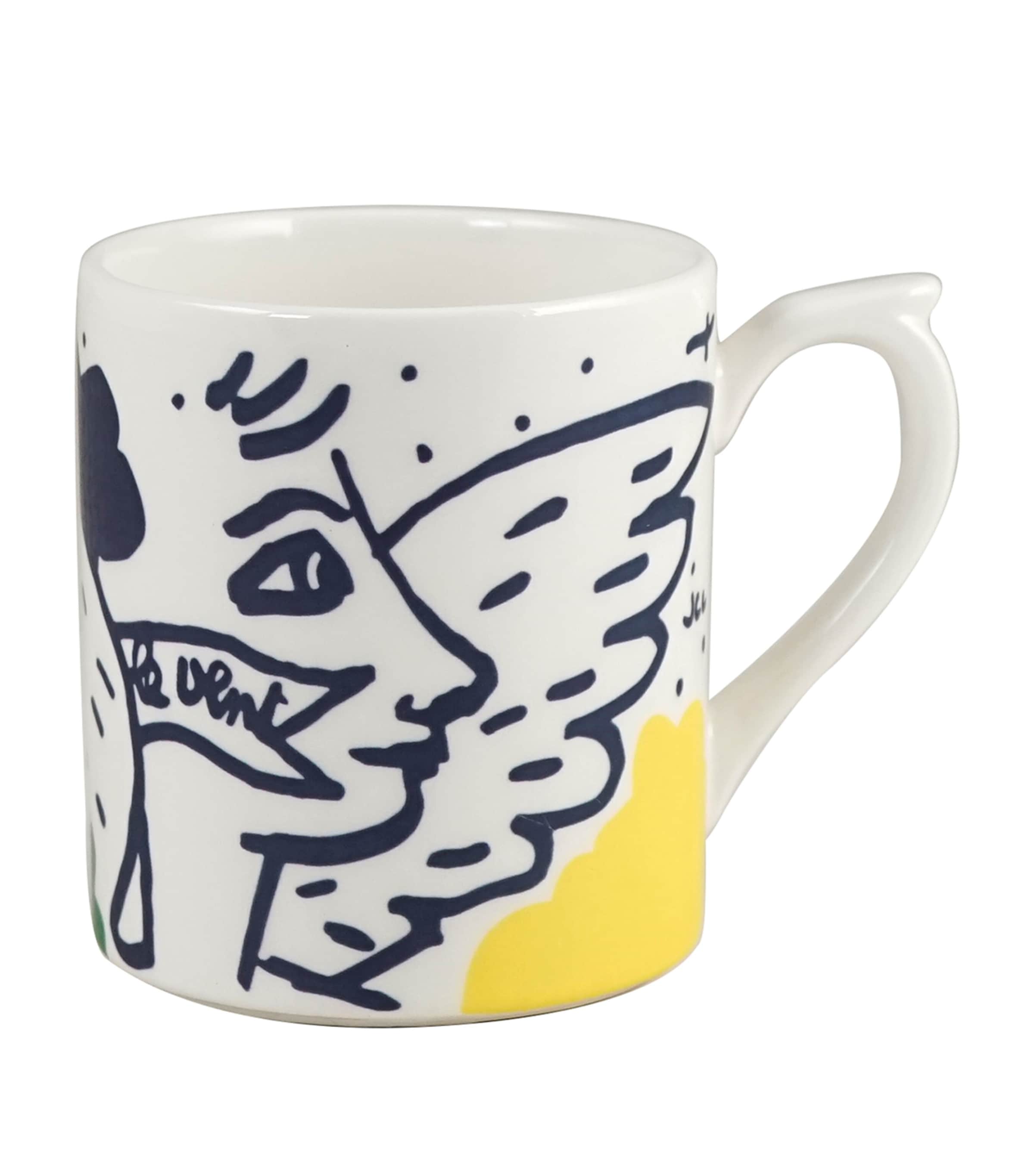 L'Archipel Sentimental Face Mug WHITE, BLUE Image 4