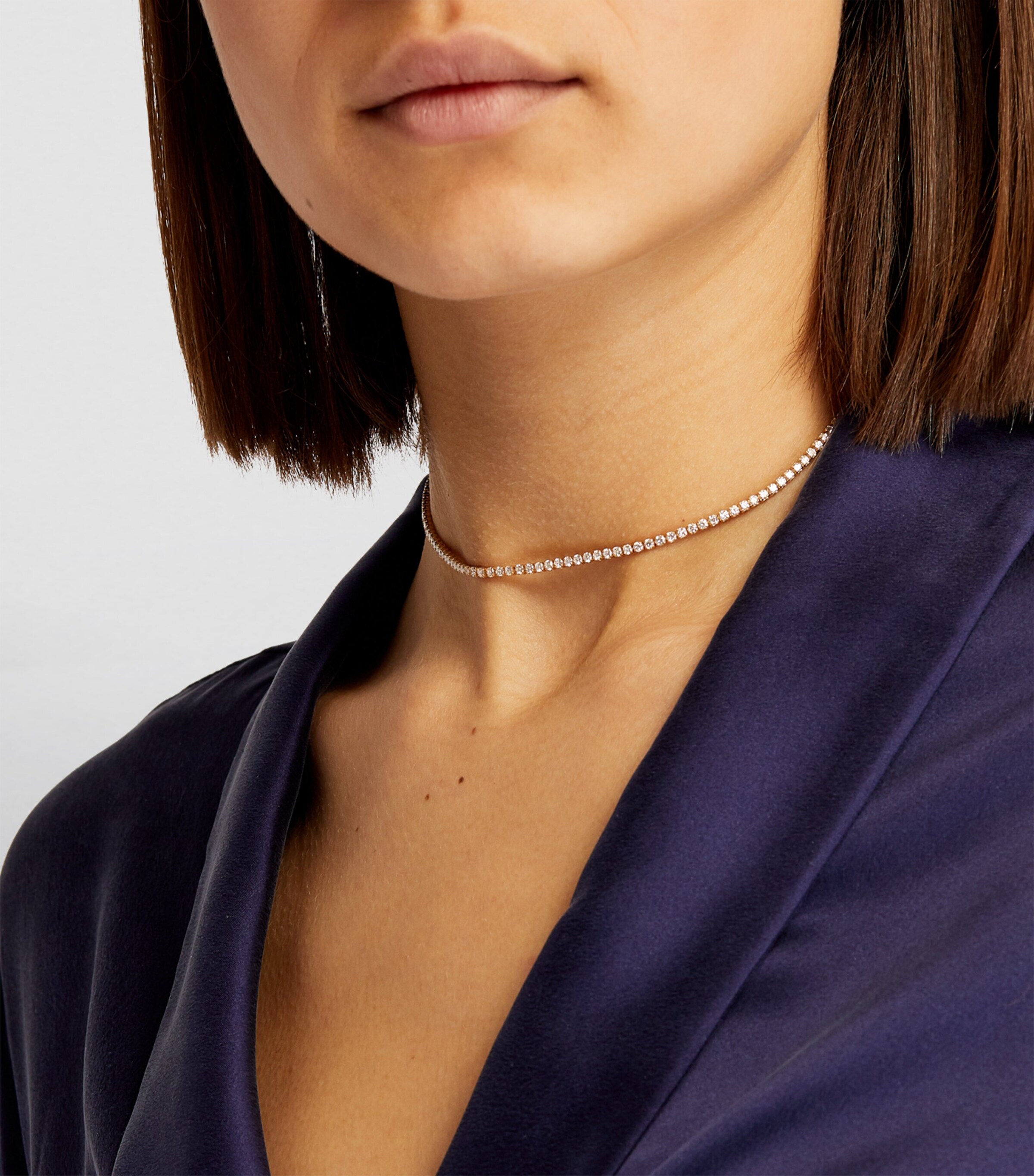 SHAY Yellow Gold and Diamond Single Thread Necklace Yellow Gold Image 4
