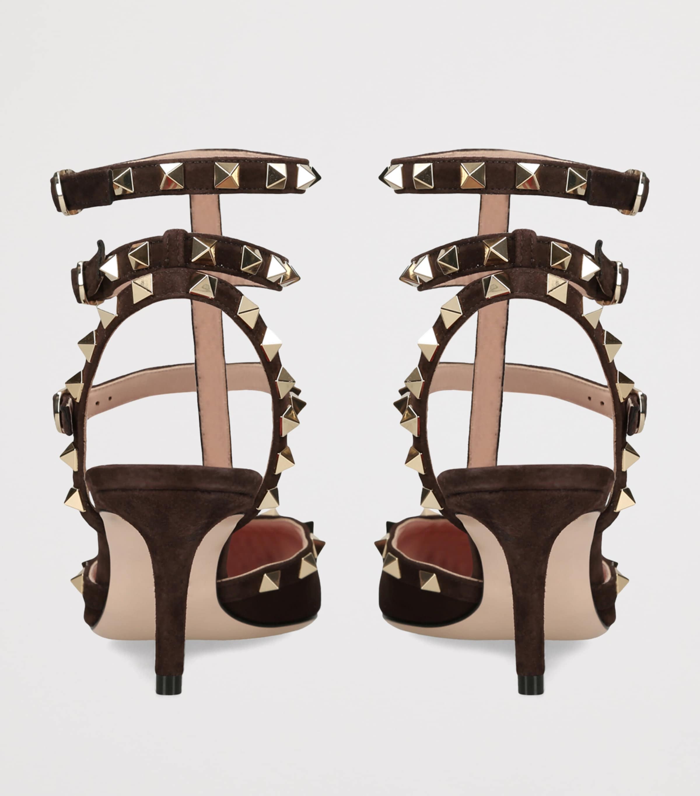 Valentino Garavani Suede Rockstud Pumps 65 Dark Brown Image 2
