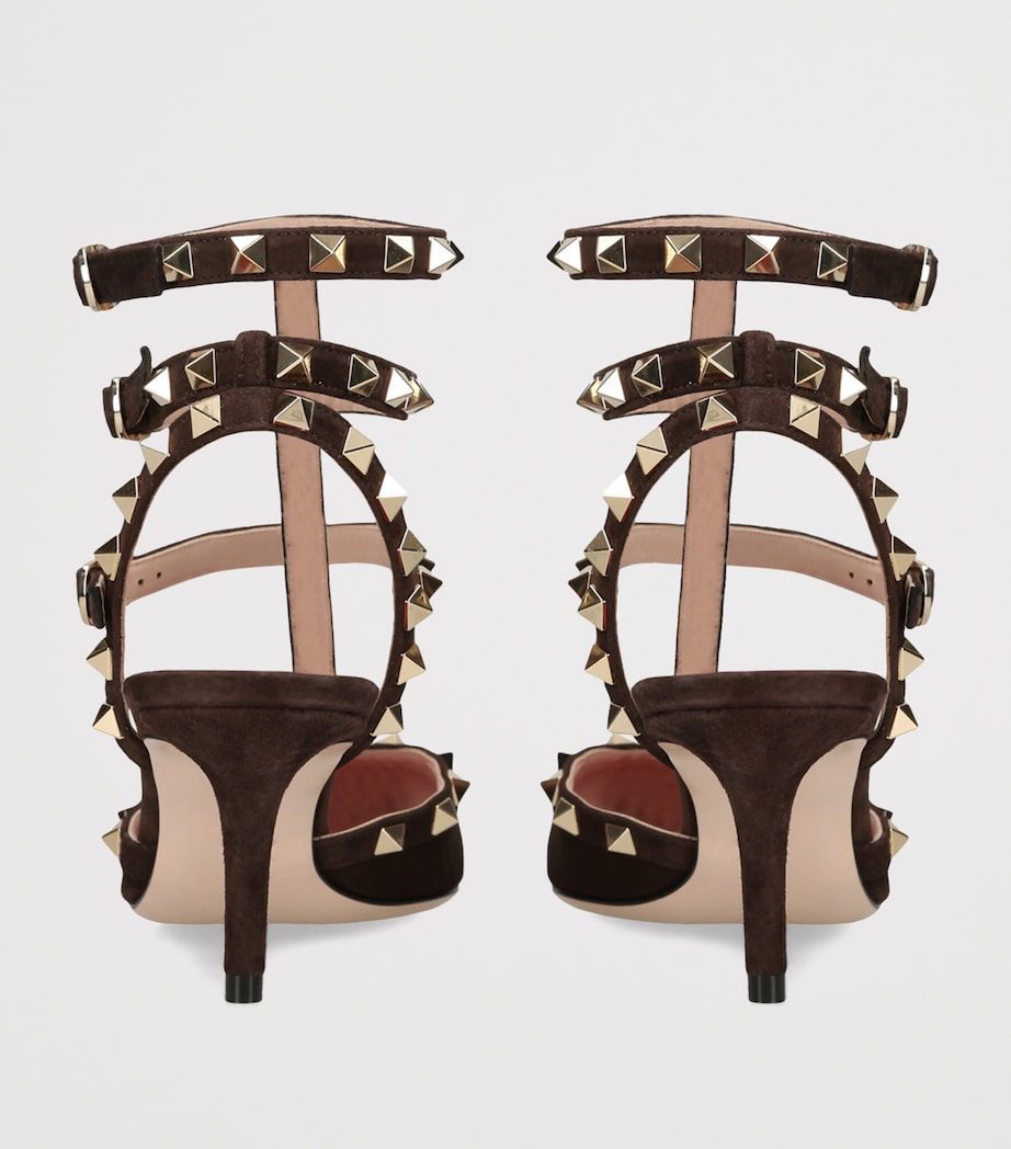 Valentino Garavani Suede Rockstud Pumps 65 Dark Brown Image 2