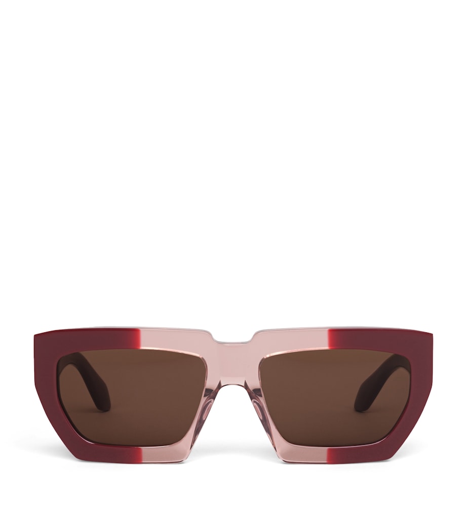 Alaïa Acetate Melted Rectangular Sunglasses Bordeaux Image 1
