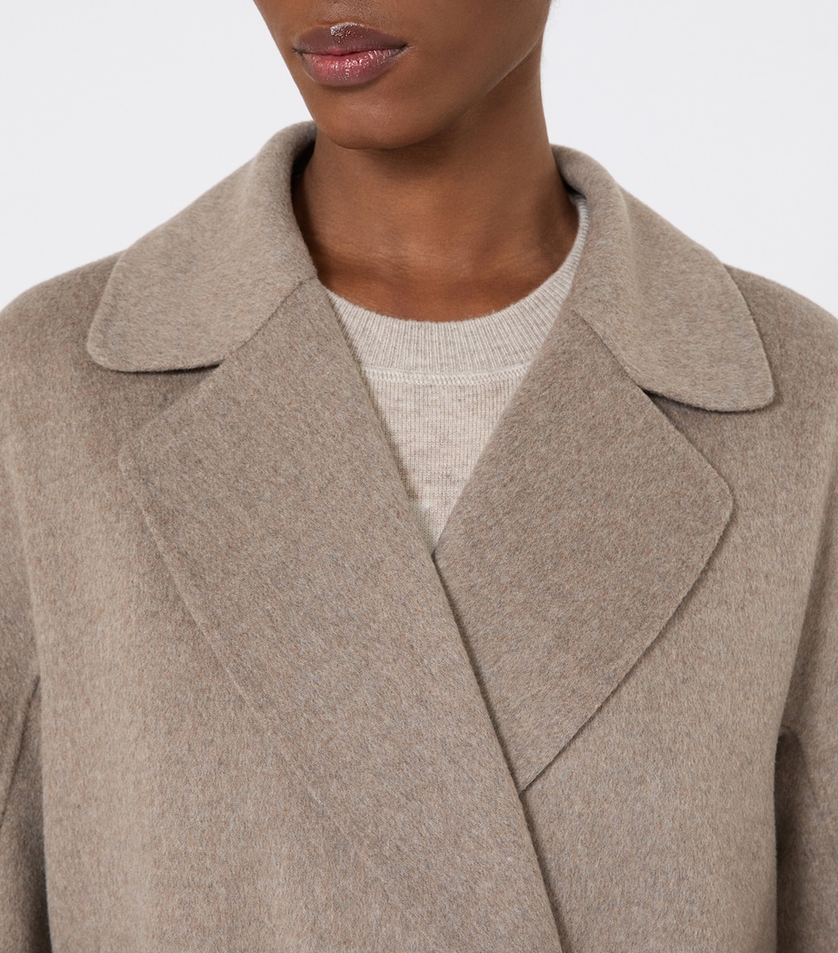 Virgin Wool Wrap Coat MEDIUM GREY Image 5