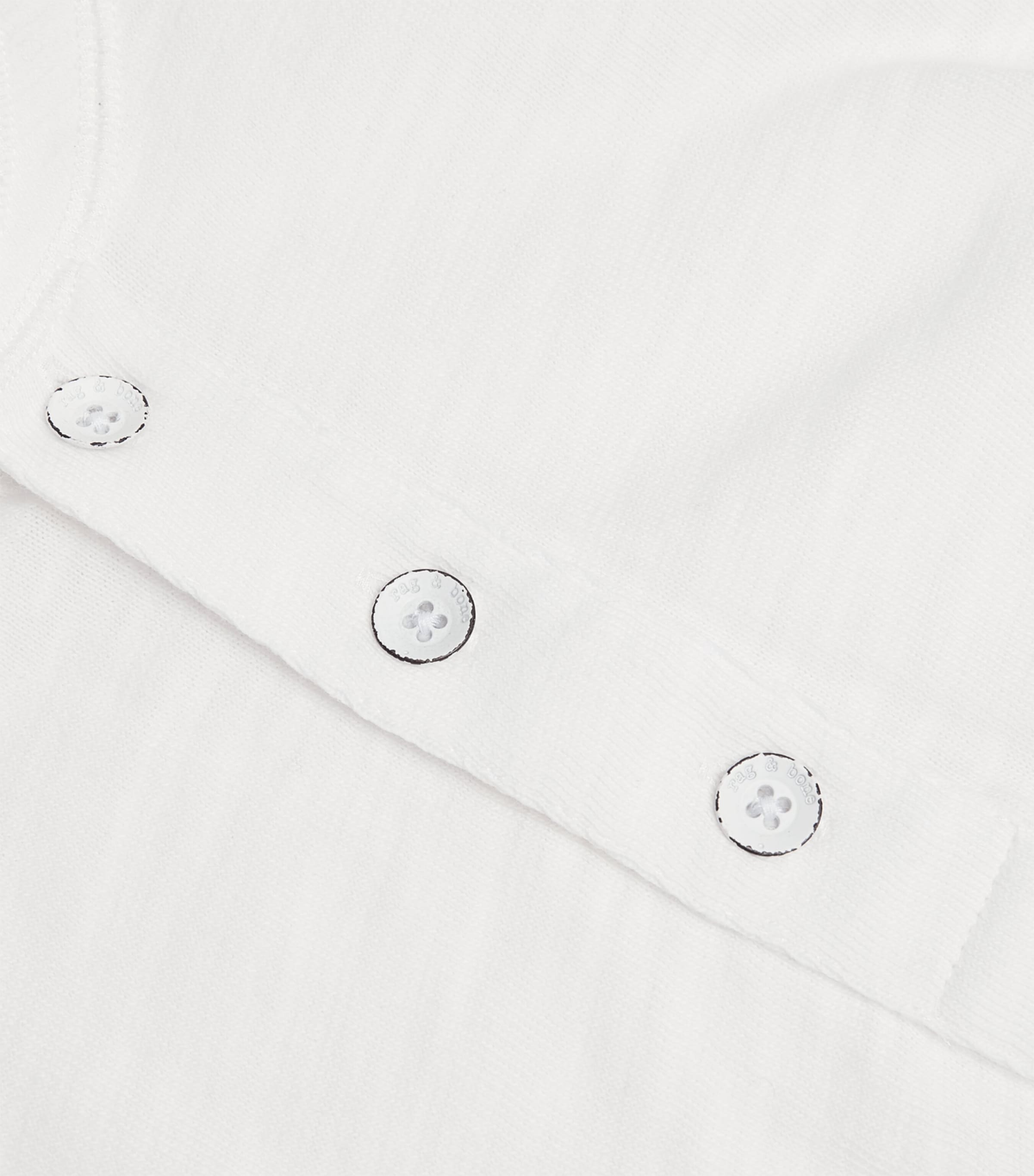 Cotton Henley T-Shirt WHITE Image 4