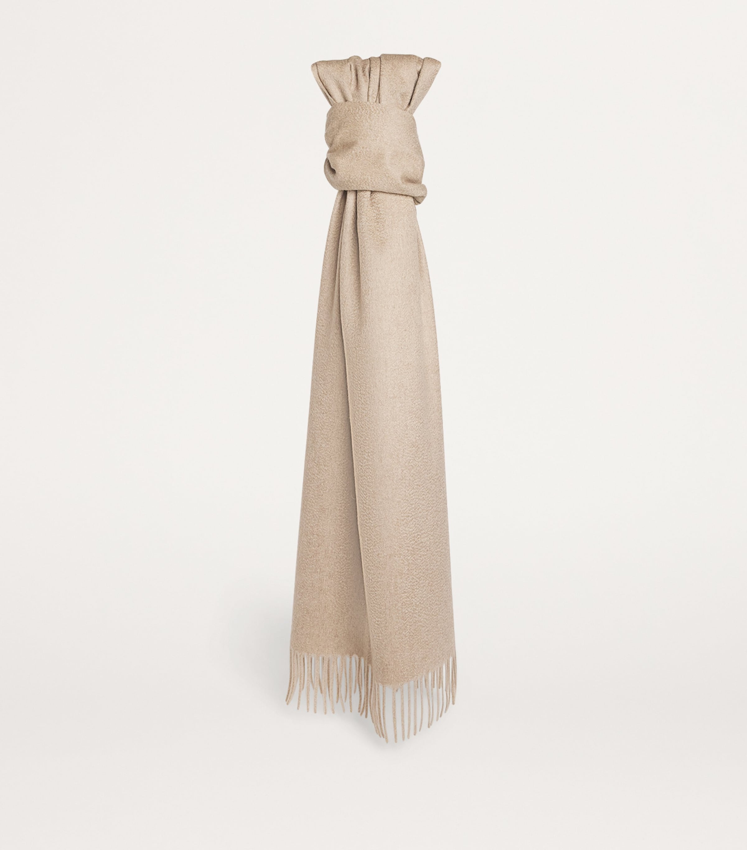Cashmere Fringed Scarf BEIGE Image 3