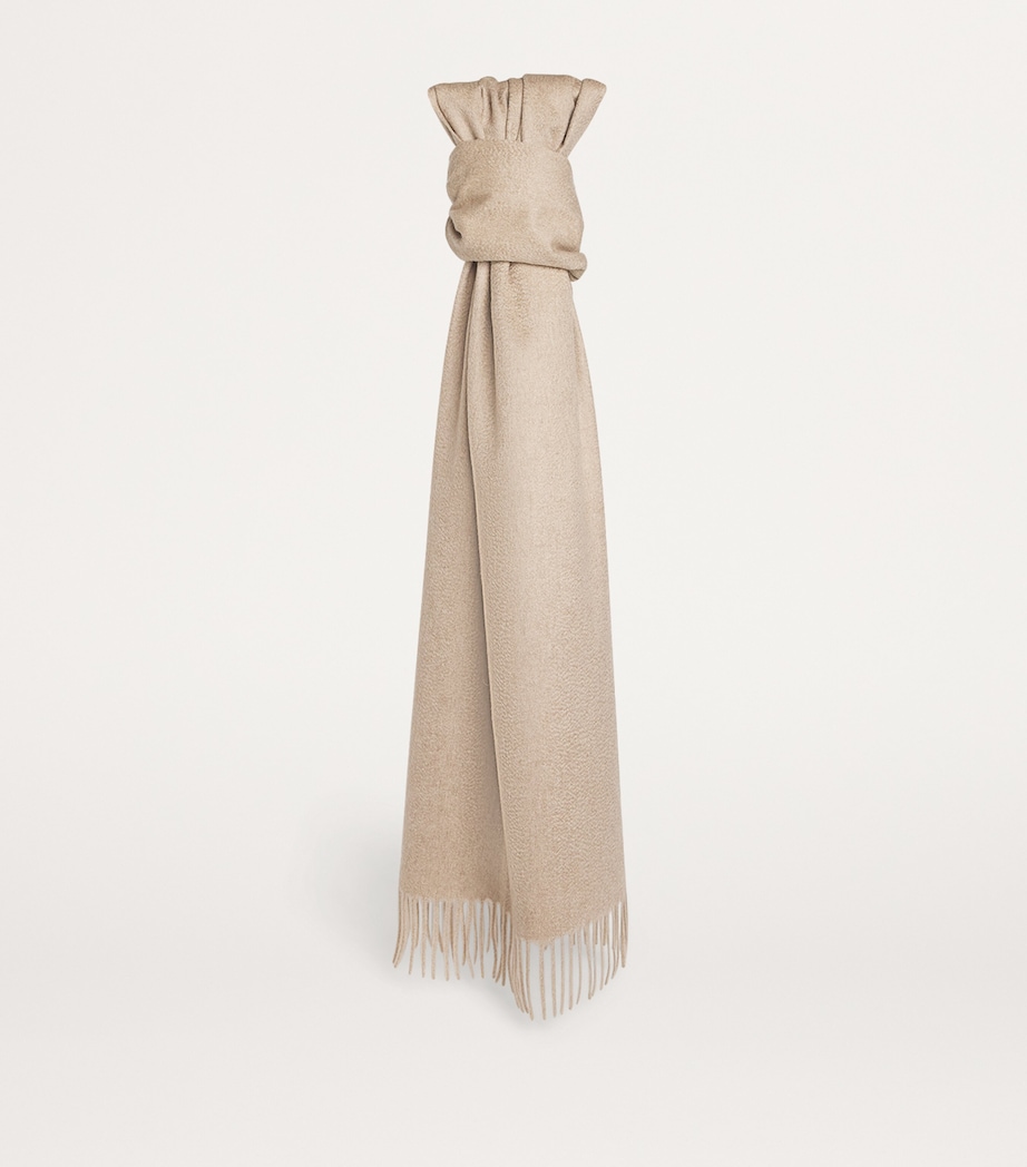 Cashmere Fringed Scarf BEIGE Image 3