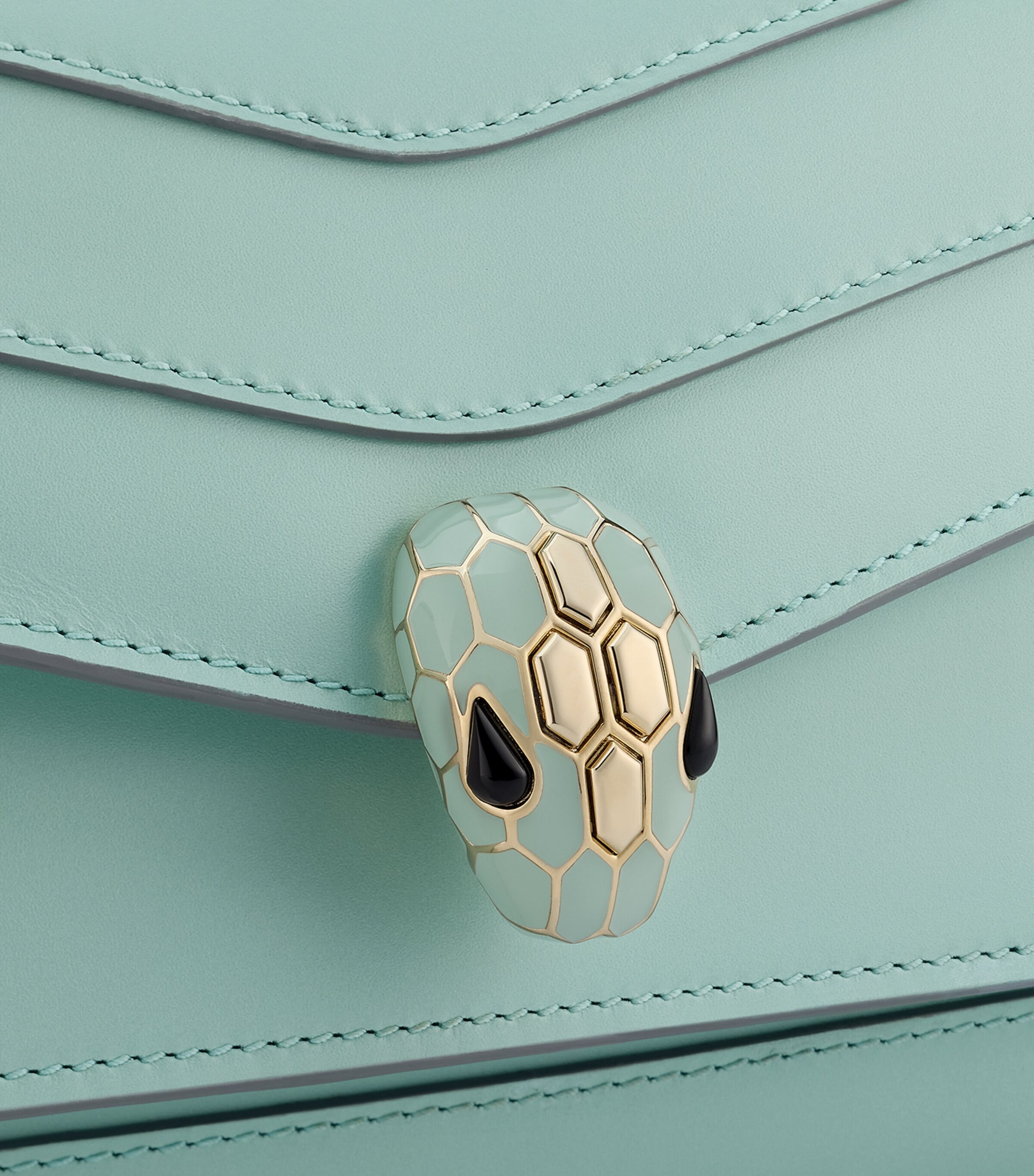 Bvlgari Leather Serpenti Forever East-West Shoulder Bag Turquoise Image 5