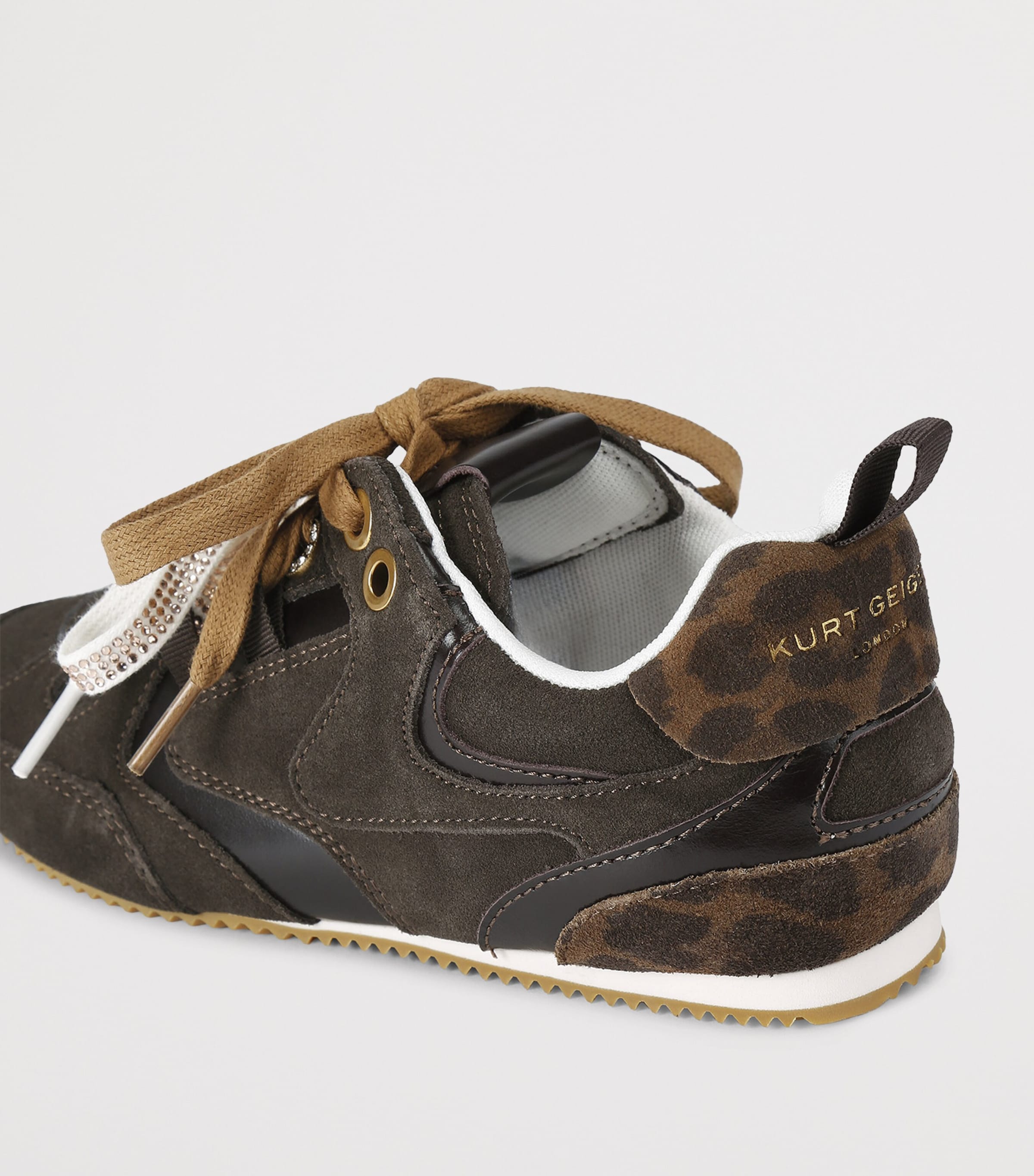 Kurt Geiger London Suede Slim Runner Sneakers Brown/oth Image 3