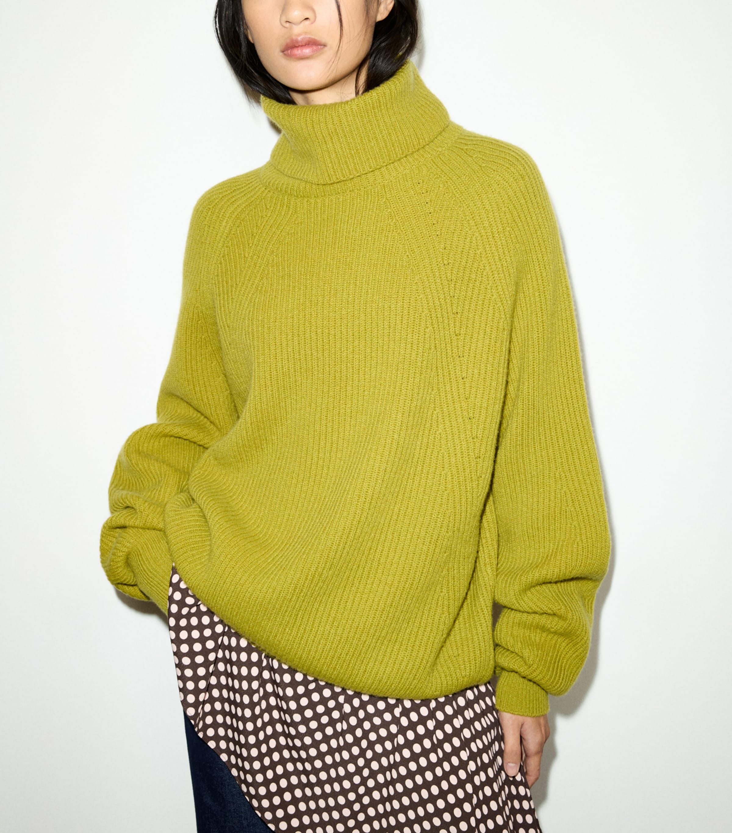MAX&Co. Womens Wool-Cashmere Rollneck Sweater Green Image 3