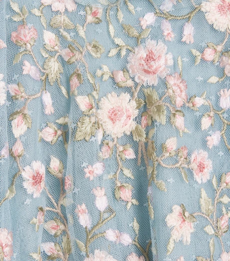 Needle & Thread Tulle Eden Rose Cape Dress (3-7 Years) Aqua/multi Image 3