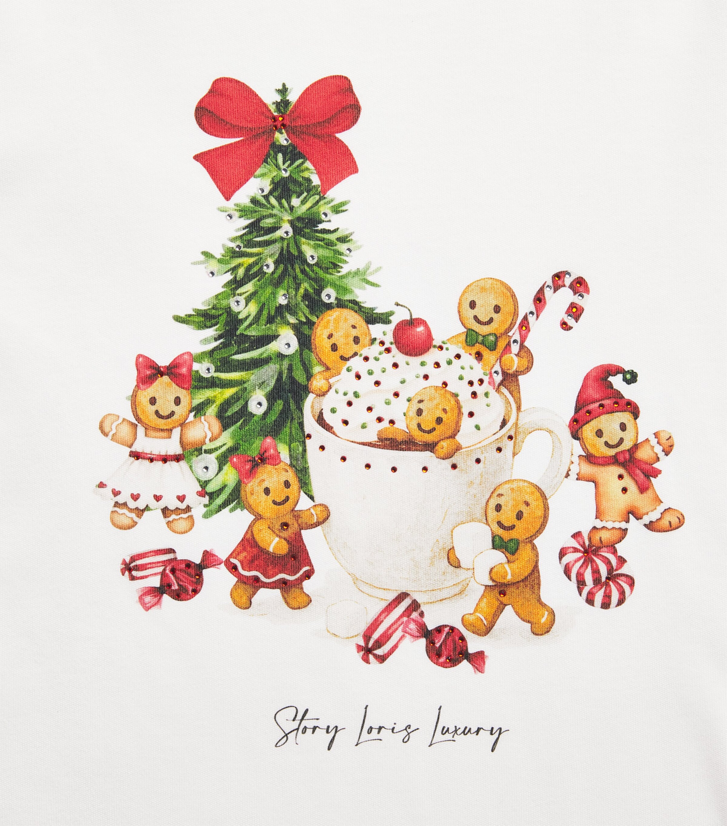 Story Loris Cotton Gingerbread Print Pyjama Set (3-14 Years) Image 4