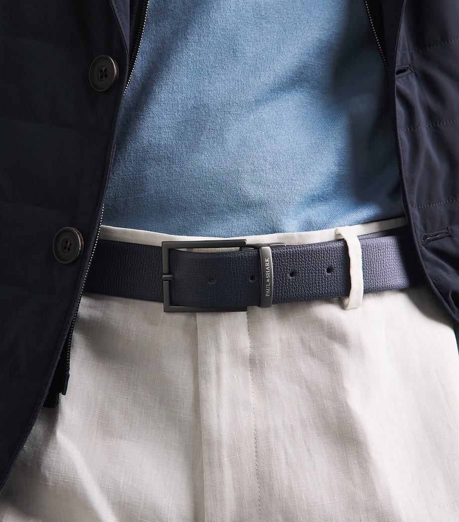 Paul & Shark Leather Reversible Belt Blue/dark Brown Image 2