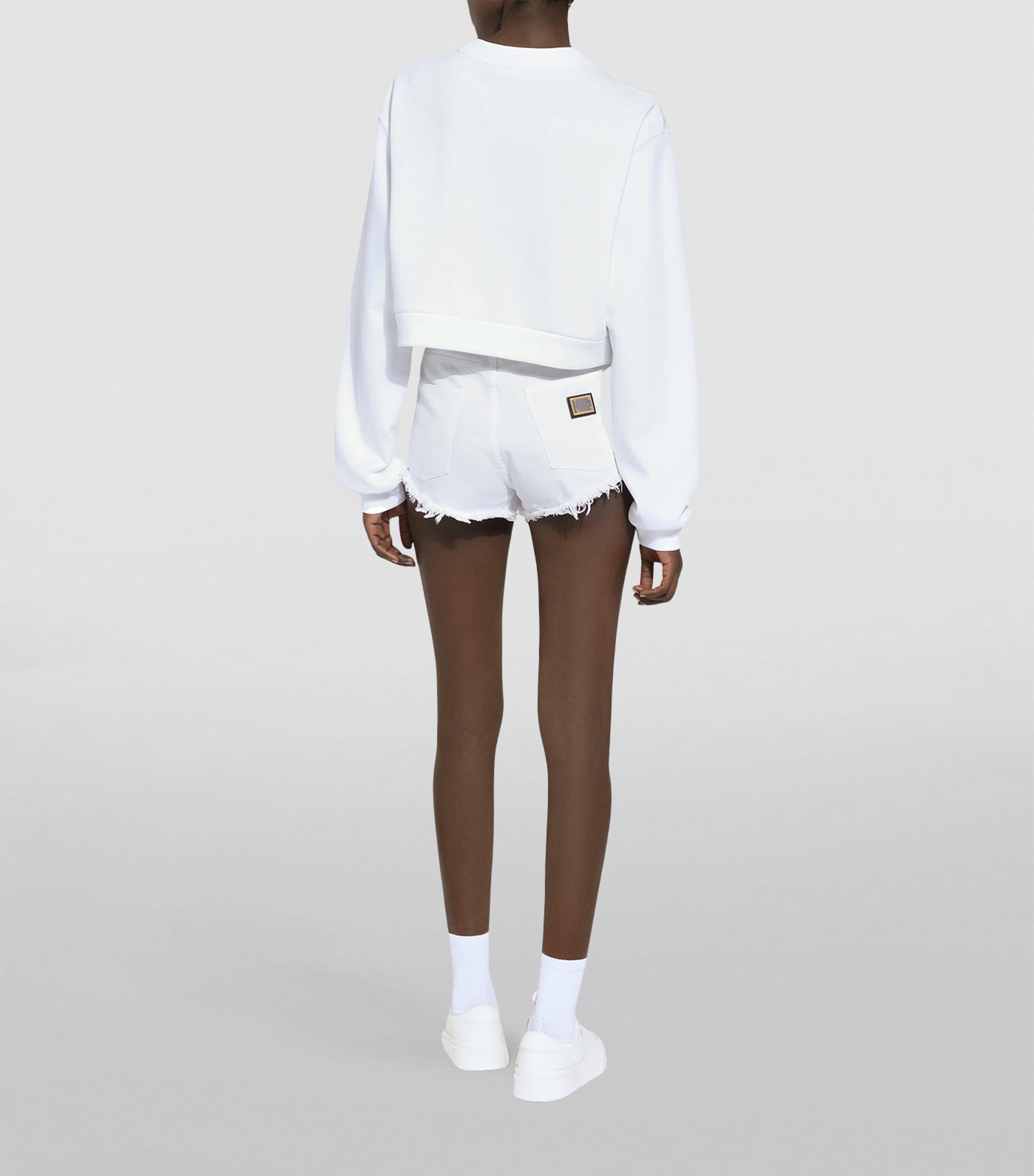 Cropped Logo Sweatshirt W0800-OPTICAL WHITE Image 5