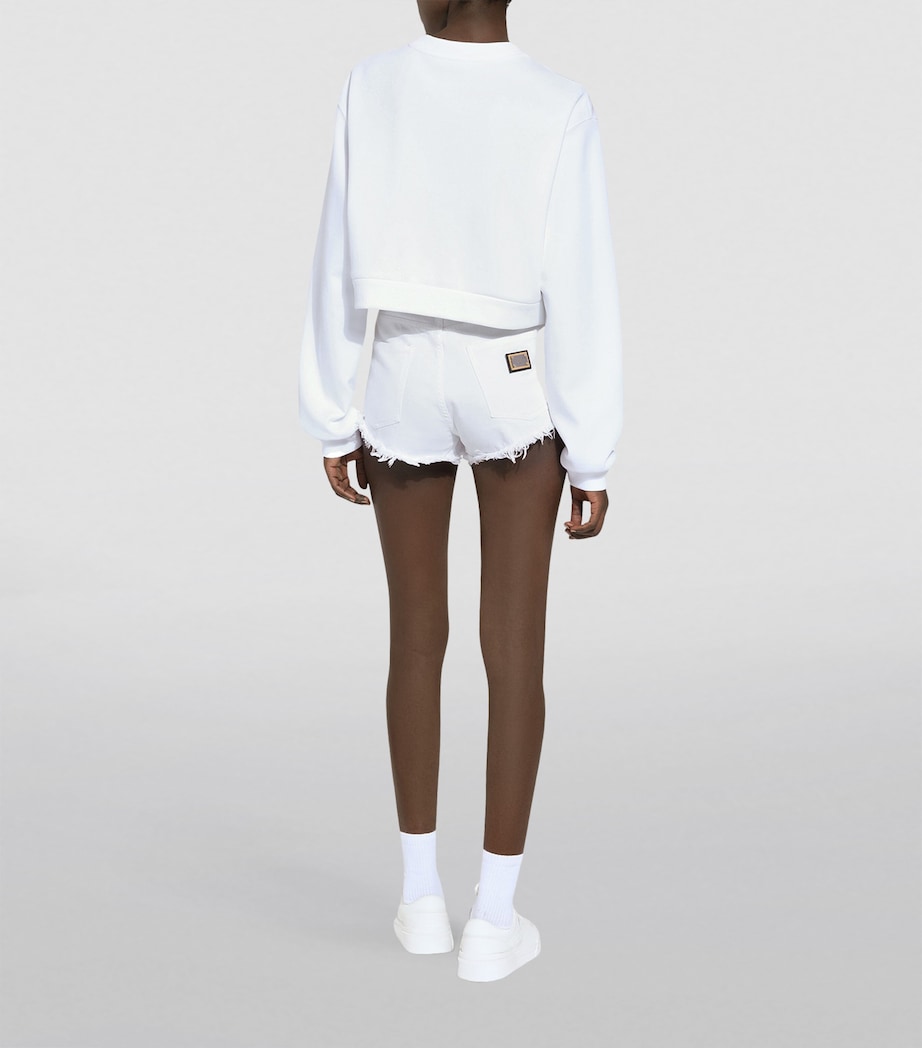 Cropped Logo Sweatshirt W0800-OPTICAL WHITE Image 5