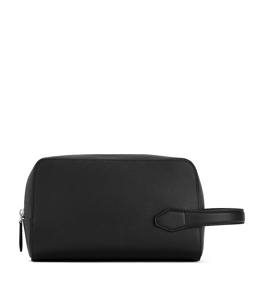 Leather Sartorial Wash Bag BLACK Image 4