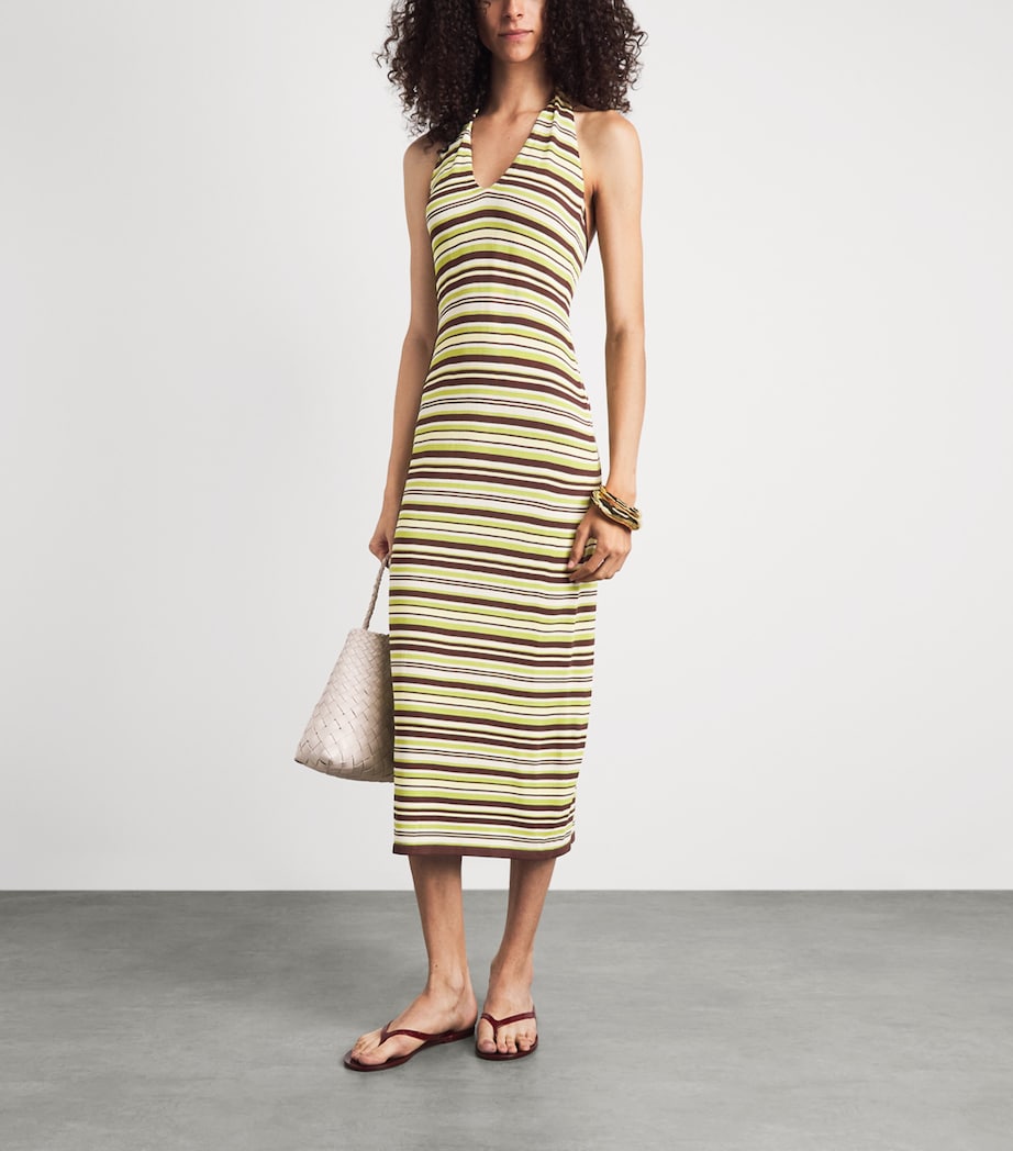 AWAY THAT DAY Womens Knitted Cape Town Maxi Dress Stripe Image 2