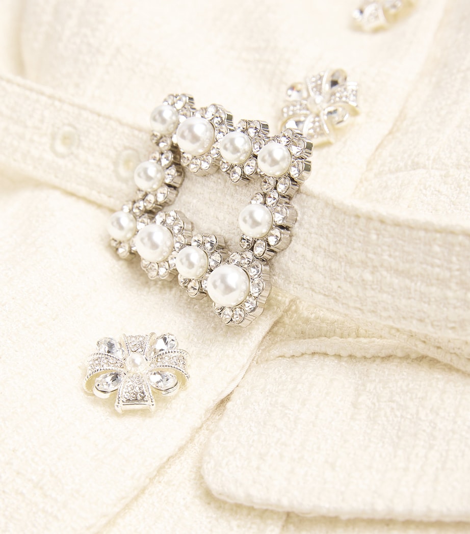 Bouclé Long-Sleeve Midi Dress CREAM Image 5