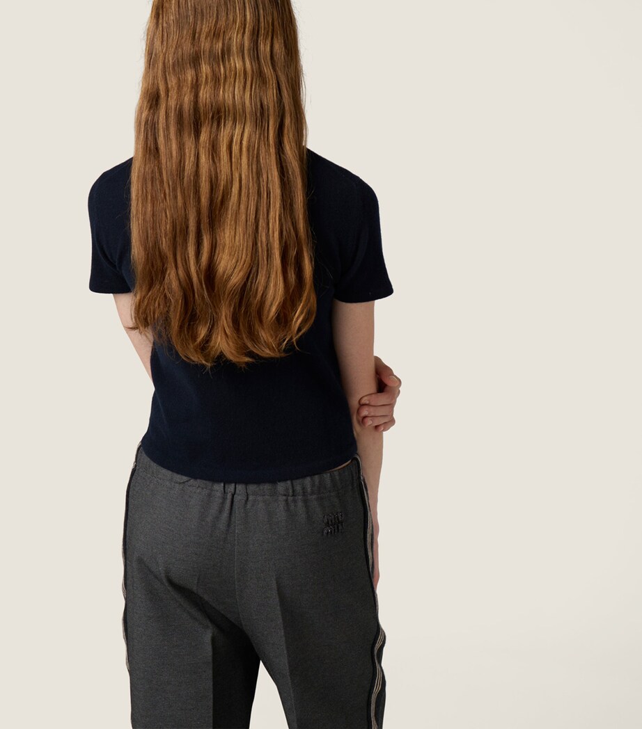 Cashmere Short-Sleeve Sweater F0008 Image 6