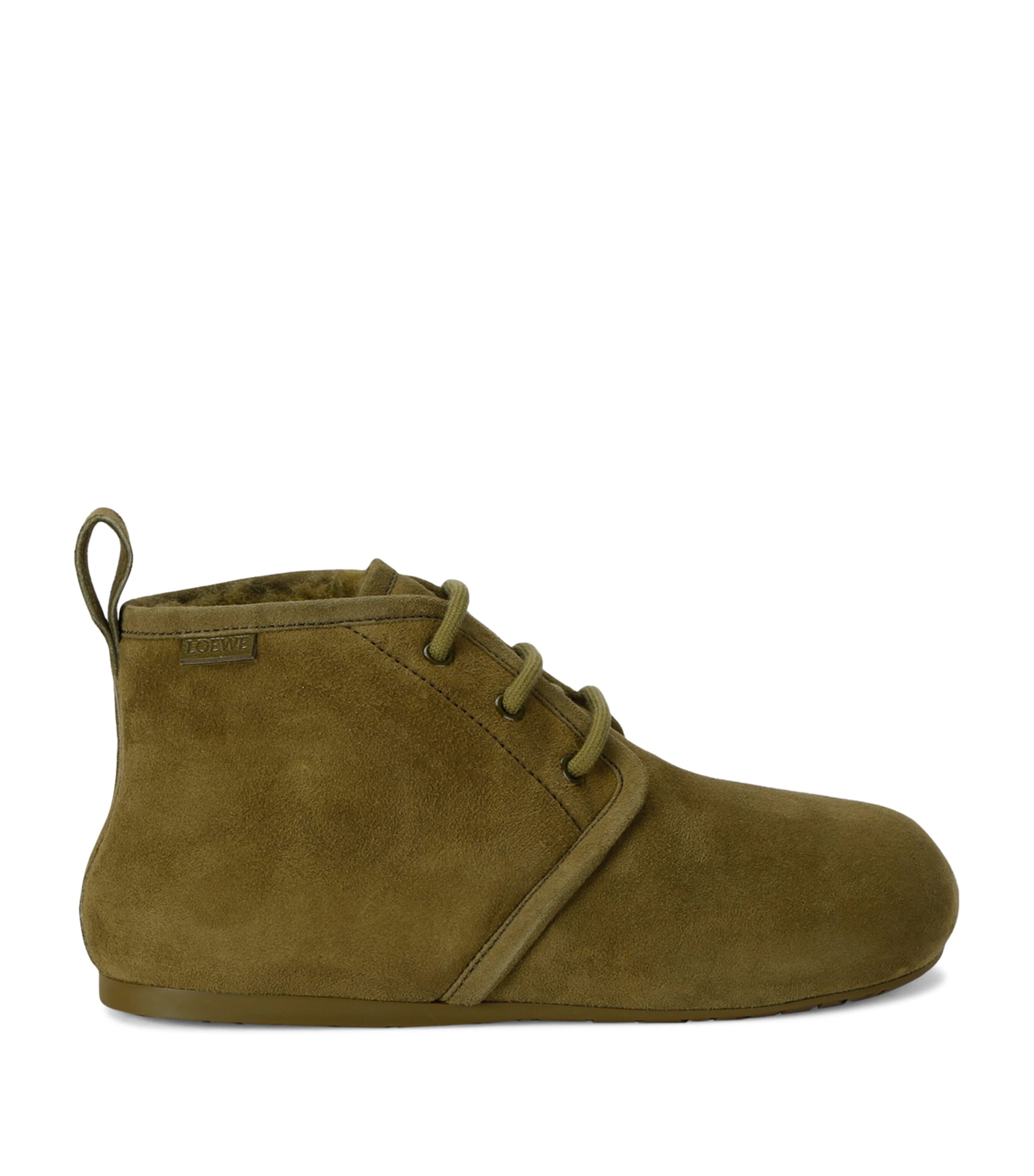 LOEWE SUEDE SHEARLING LAGO BOOTS 