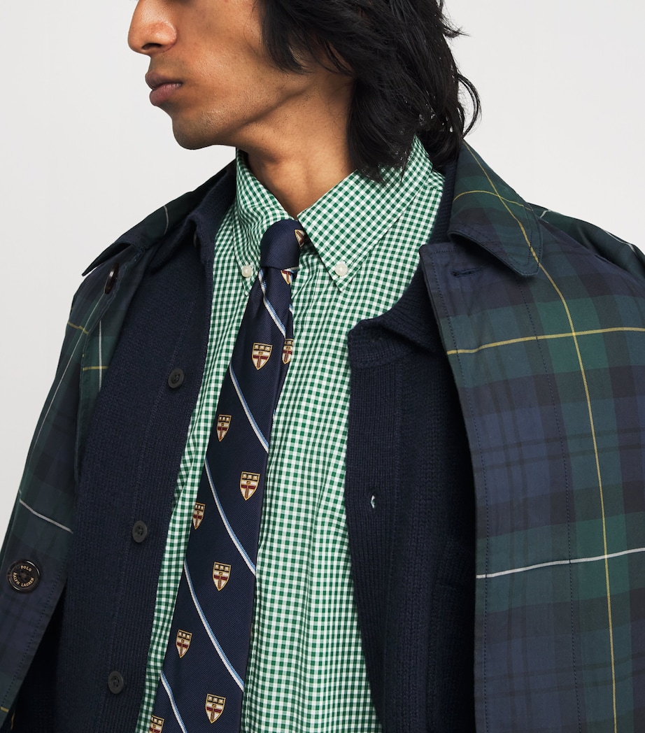 Stretch-Cotton Poplin Gingham Shirt GREEN Image 6