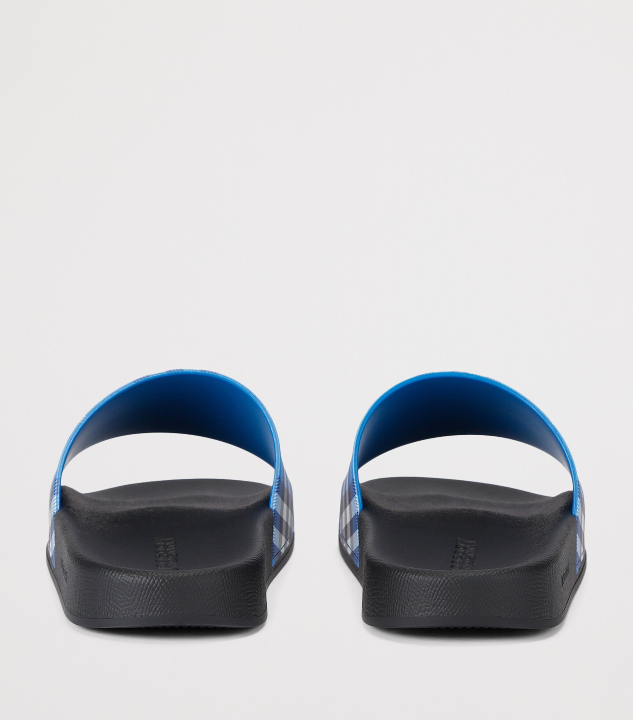 Burberry Check Slides Blue Other Image 2