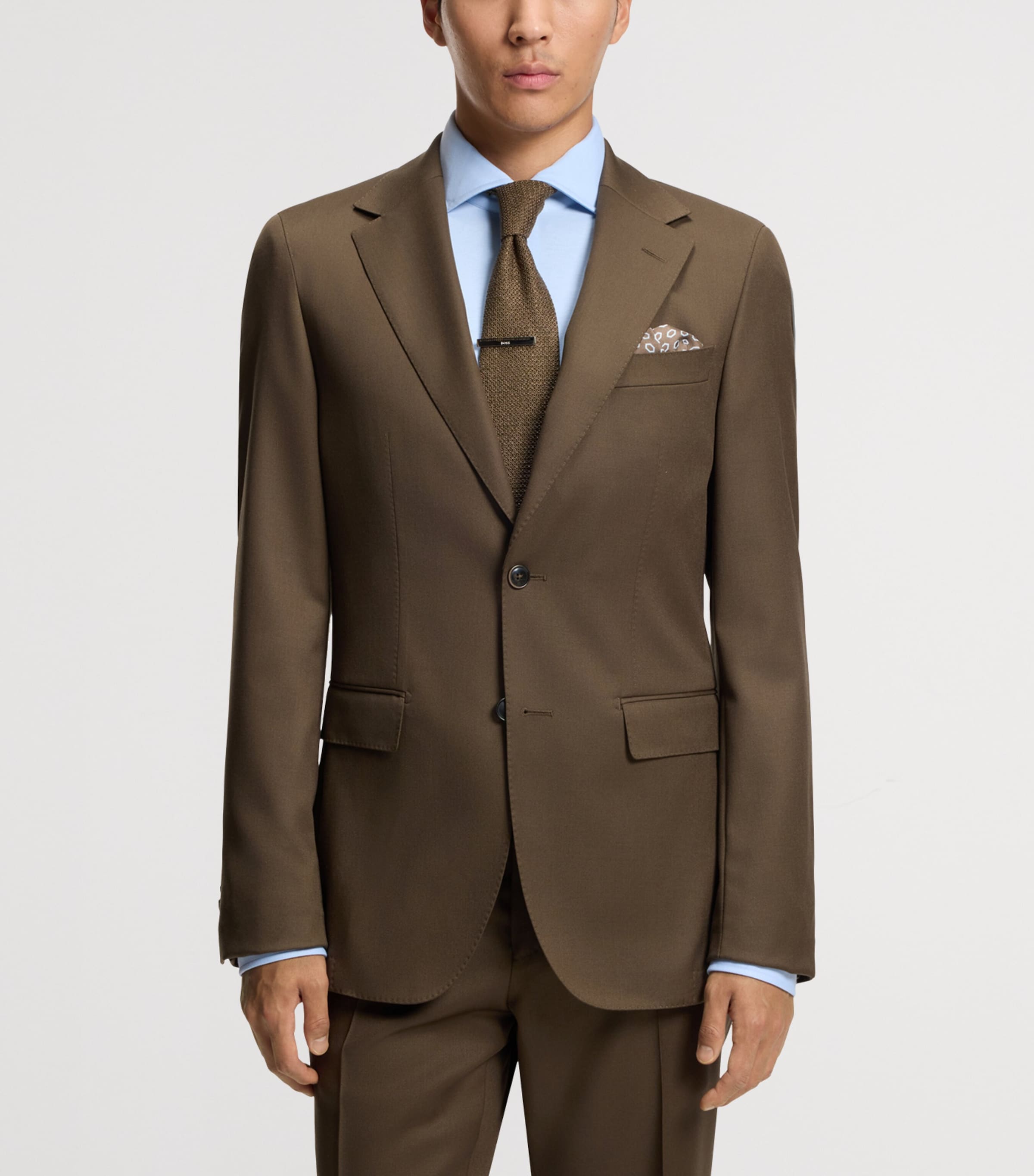 BOSS Mens Wool-Mohair Straight Fit Blazer Image 2